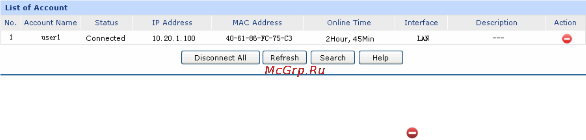 Tp-Link TL-ER5120 [95/146] List of account