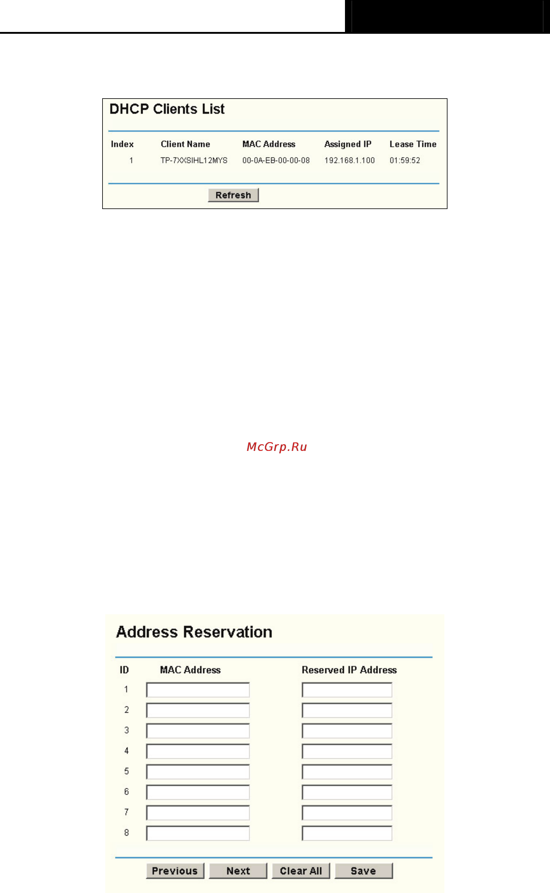 Tp-Link TL-R402M [29/61] Address reservation