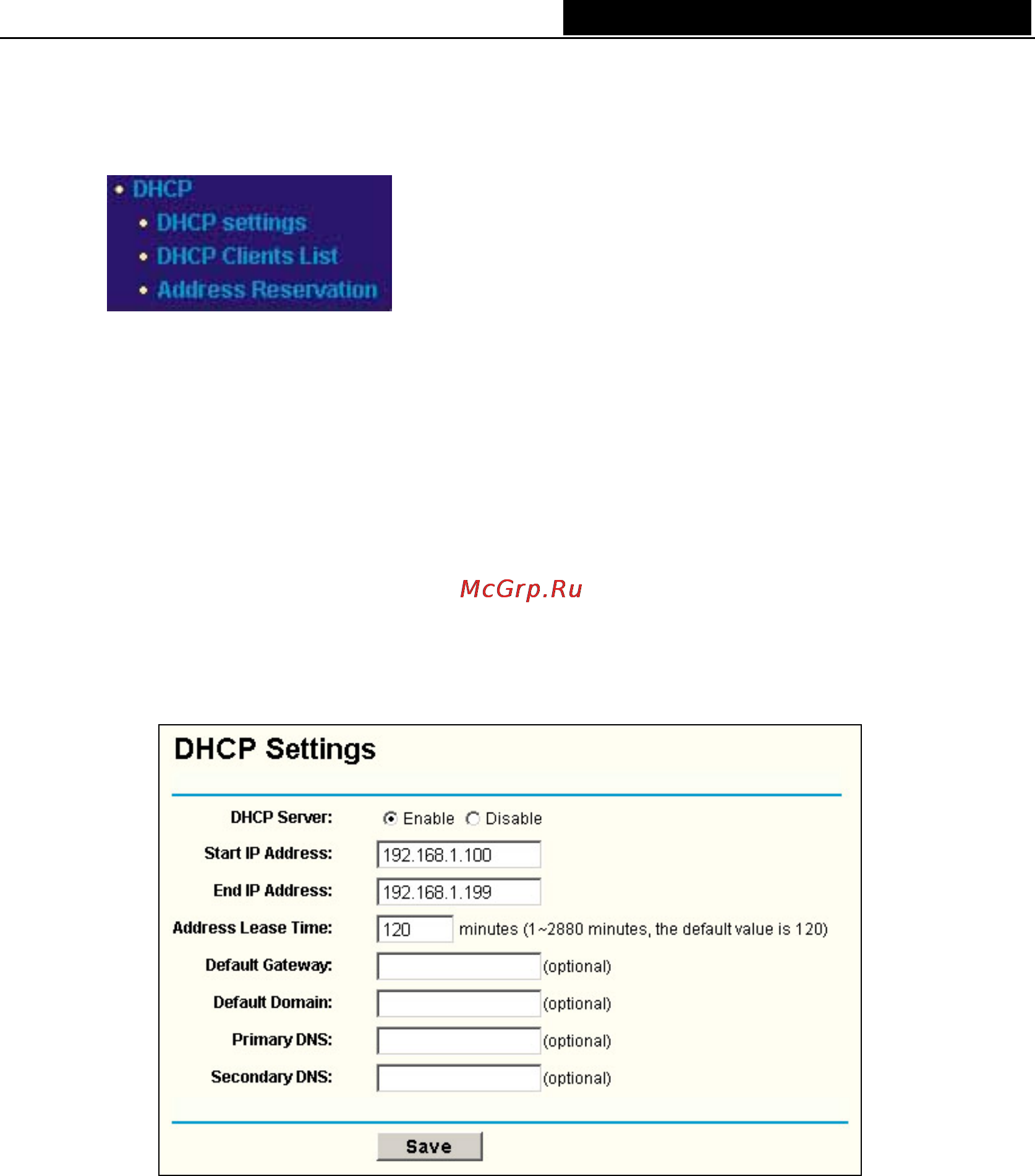 Tp-Link TL-R860 [25/63] Dhcp settings