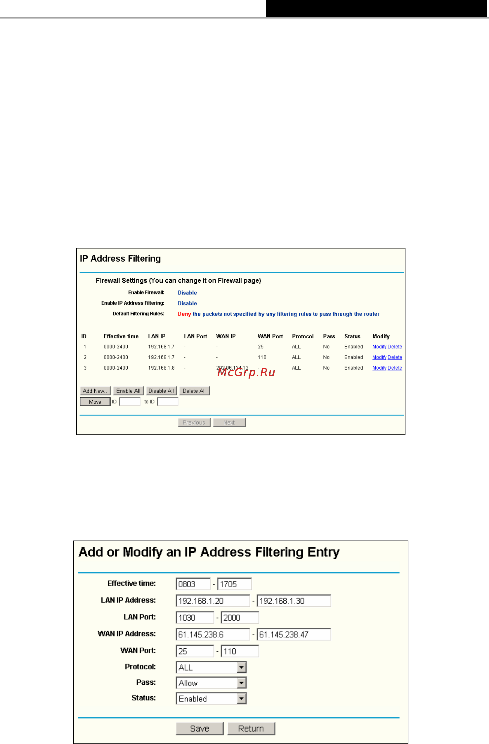 Tp-Link TL-R860 [34/63] Ip address filtering
