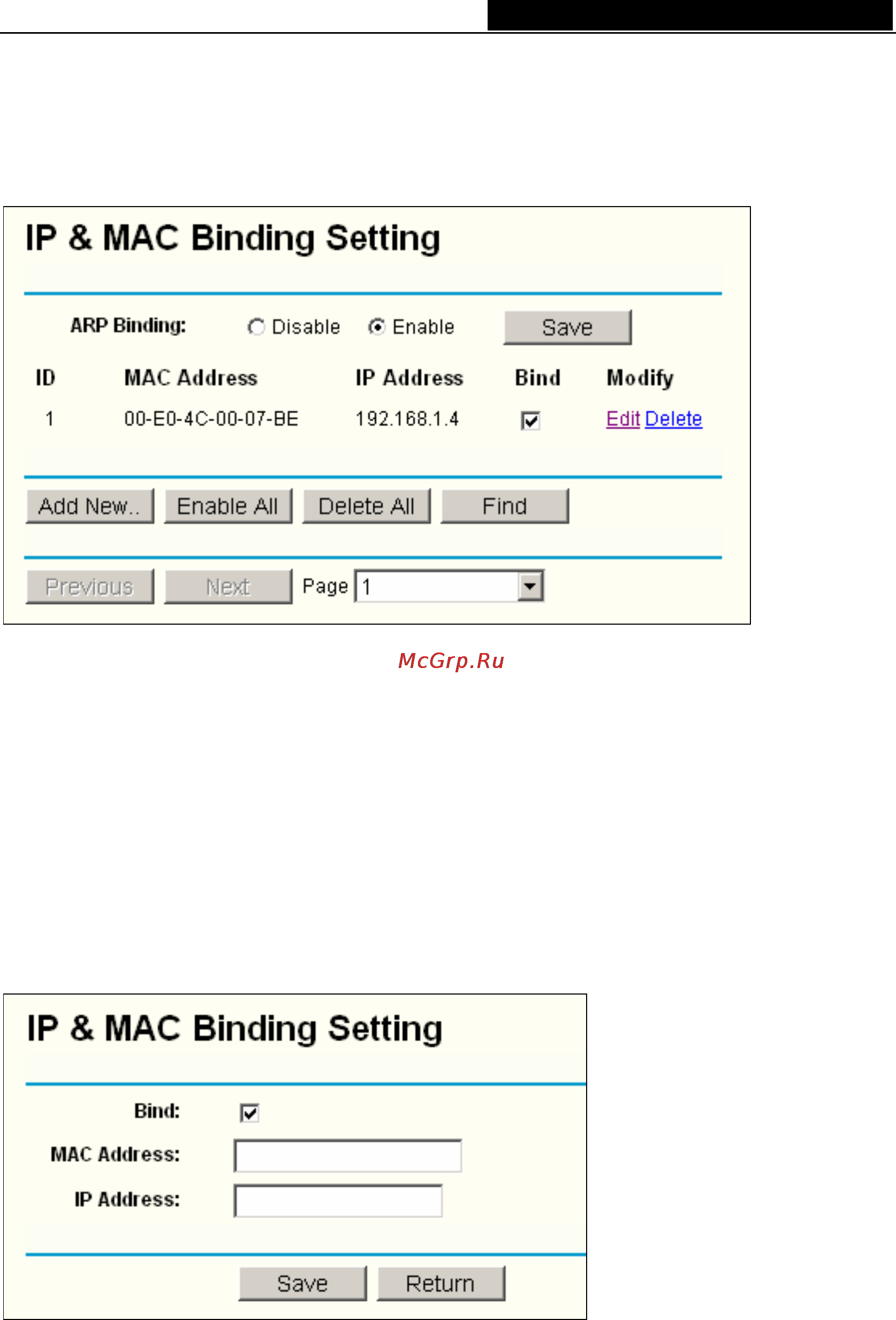 Tp-Link TL-R860 [43/63] Binding setting