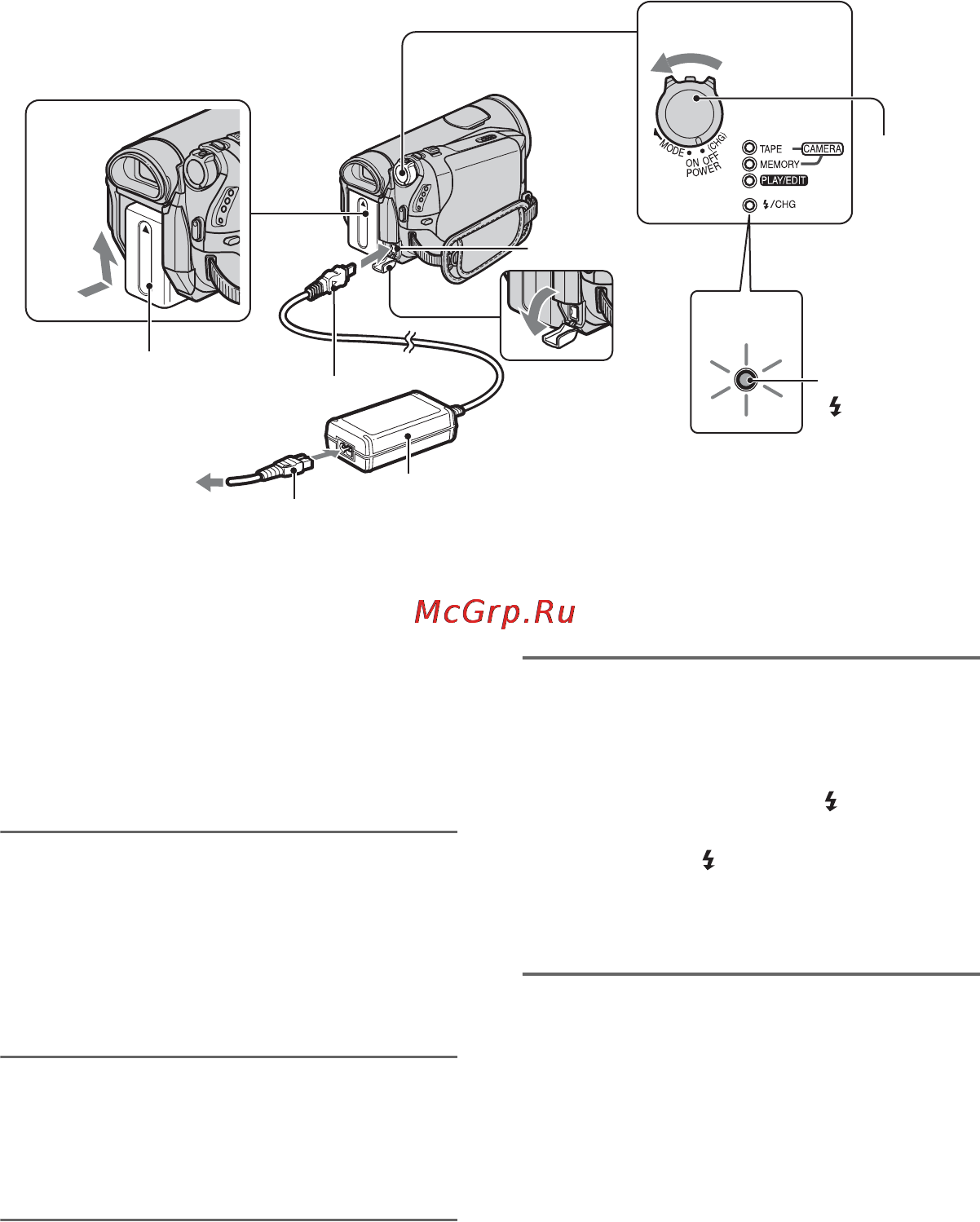 Sony HDR-HC9E [12/128] Шаг 2 зарядка батарейного блока