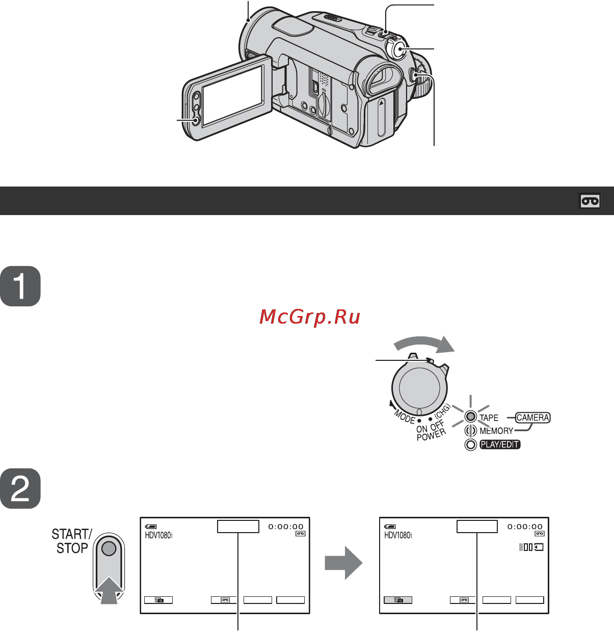Sony HDR-HC9E [22/128] Запись фильмов