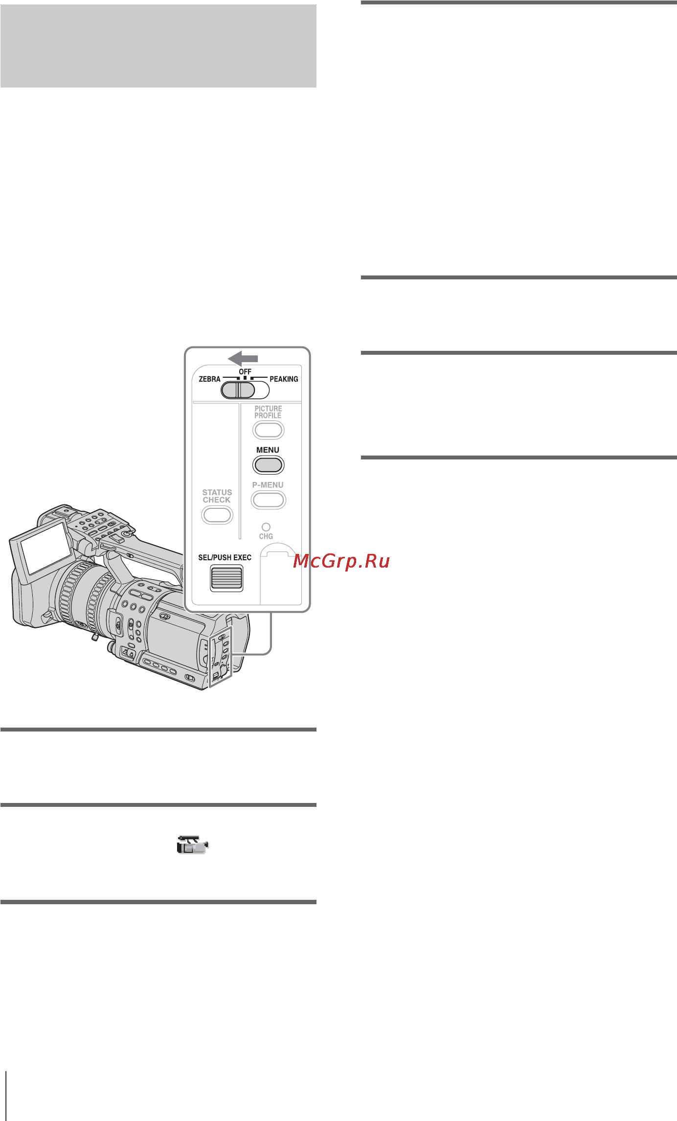 Sony HDR-FX1E [34/132] Отображение полосатого узора для настройки яркости