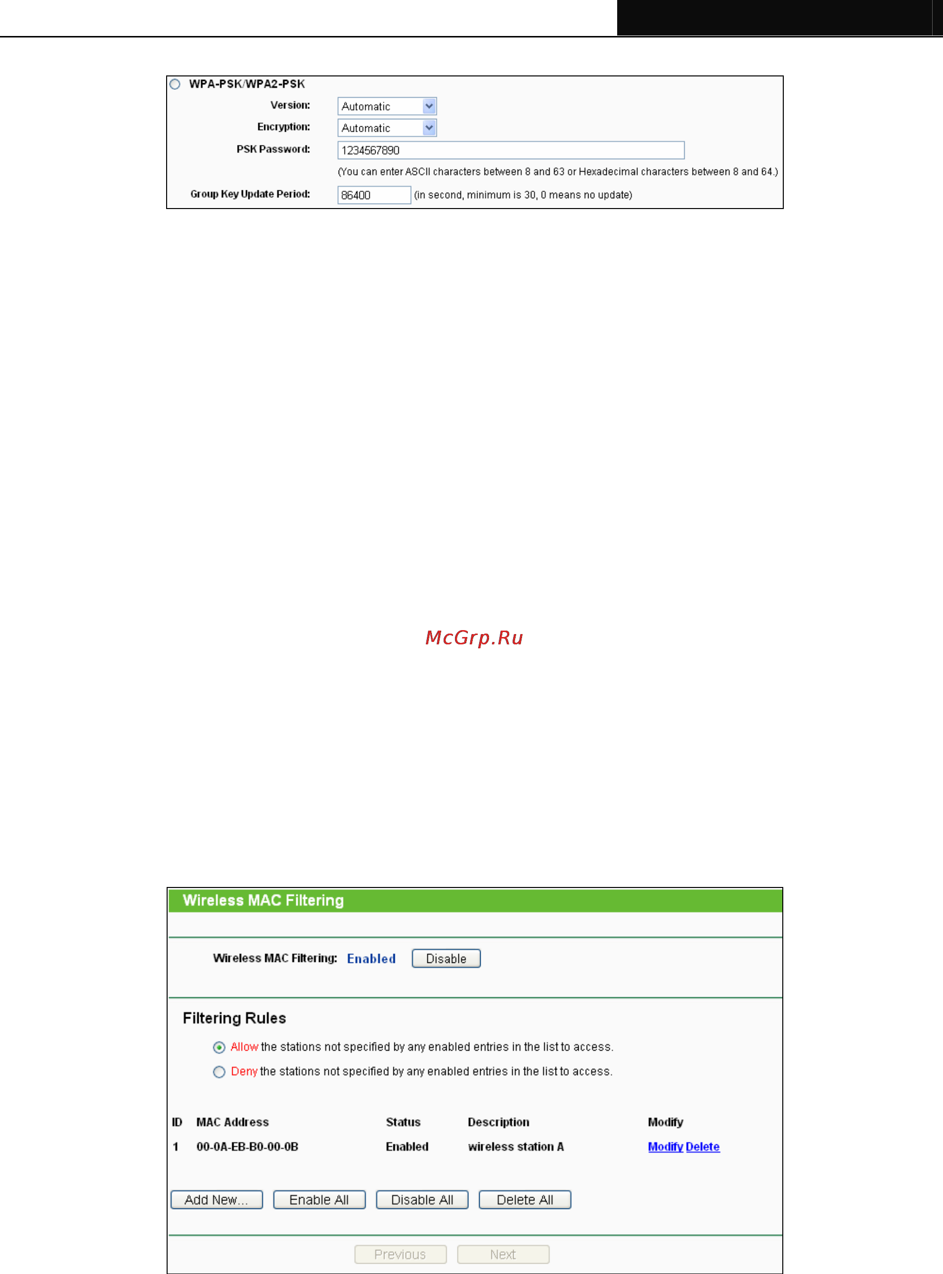 Tp-Link TL-WPA281 [30/50] Wireless mac filtering