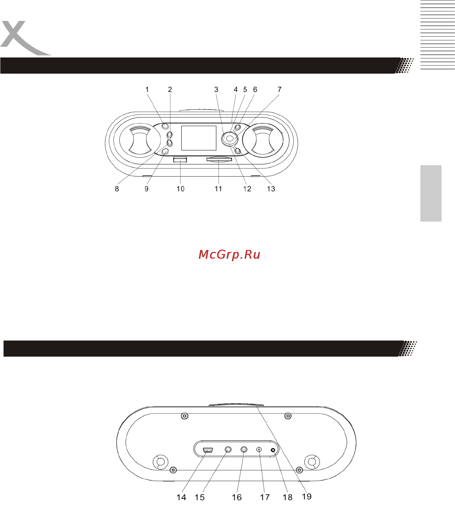 Xoro HMD 300 [7/27] Индикаторы и кнопки управления