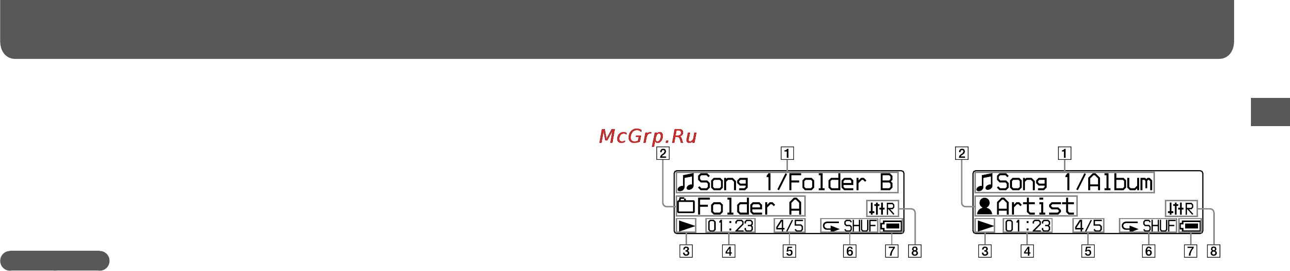 Sony NWD-B105 [11/36] Индикатор оставшегося заряда батареи