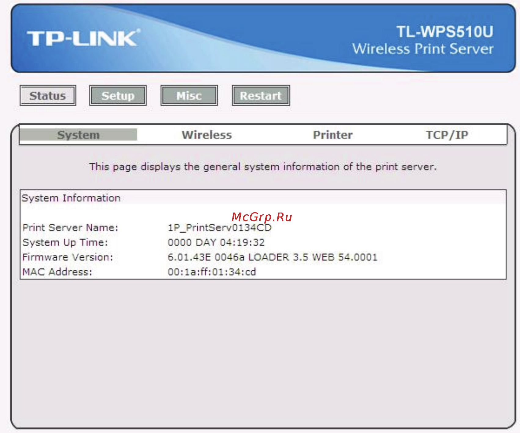 Tp-Link TL-WPS510U [30/51] Status menu