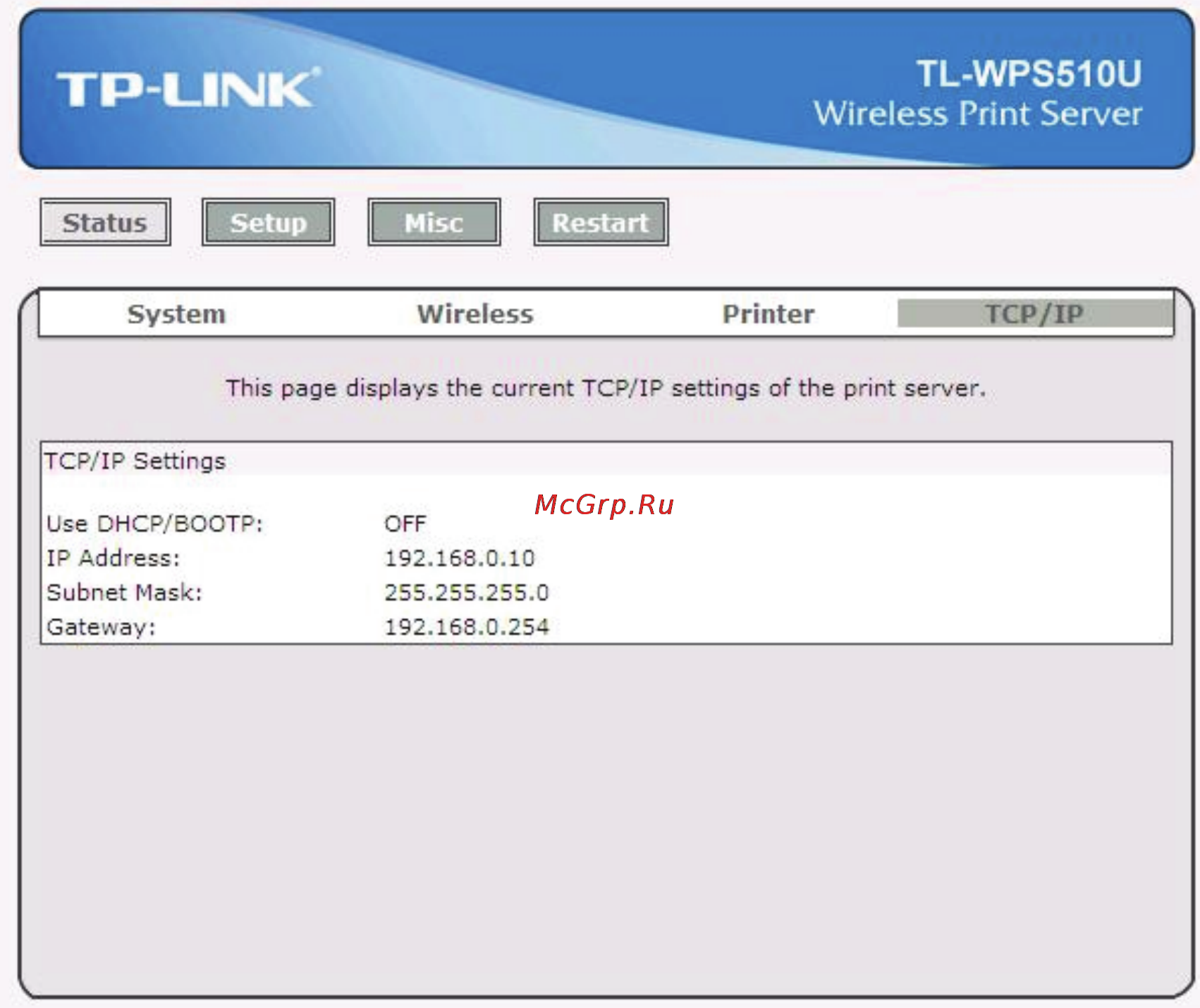 Tp-Link TL-WPS510U [33/51] Setup menu