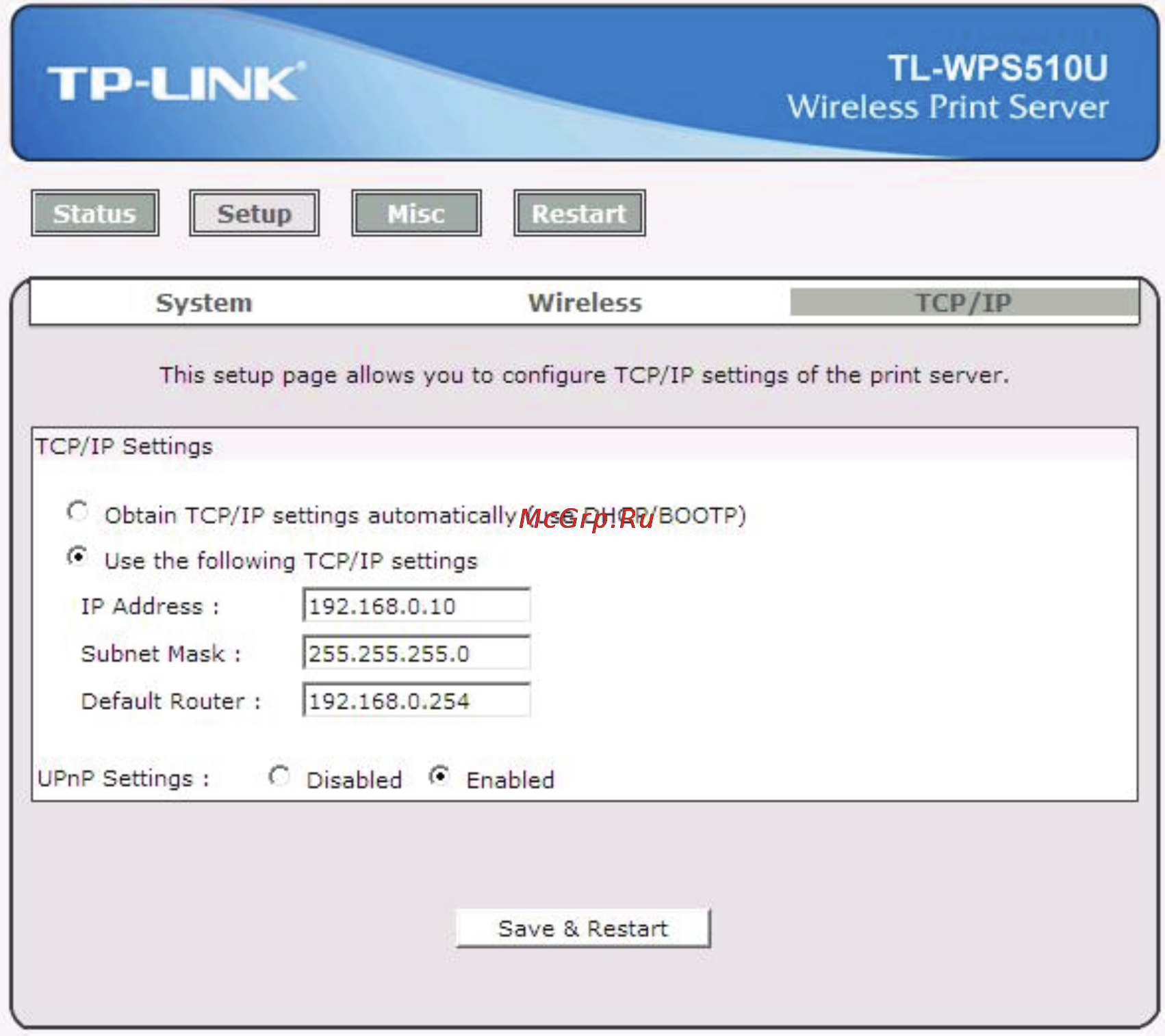 Tp-Link TL-WPS510U [36/51] Tcp ip setup