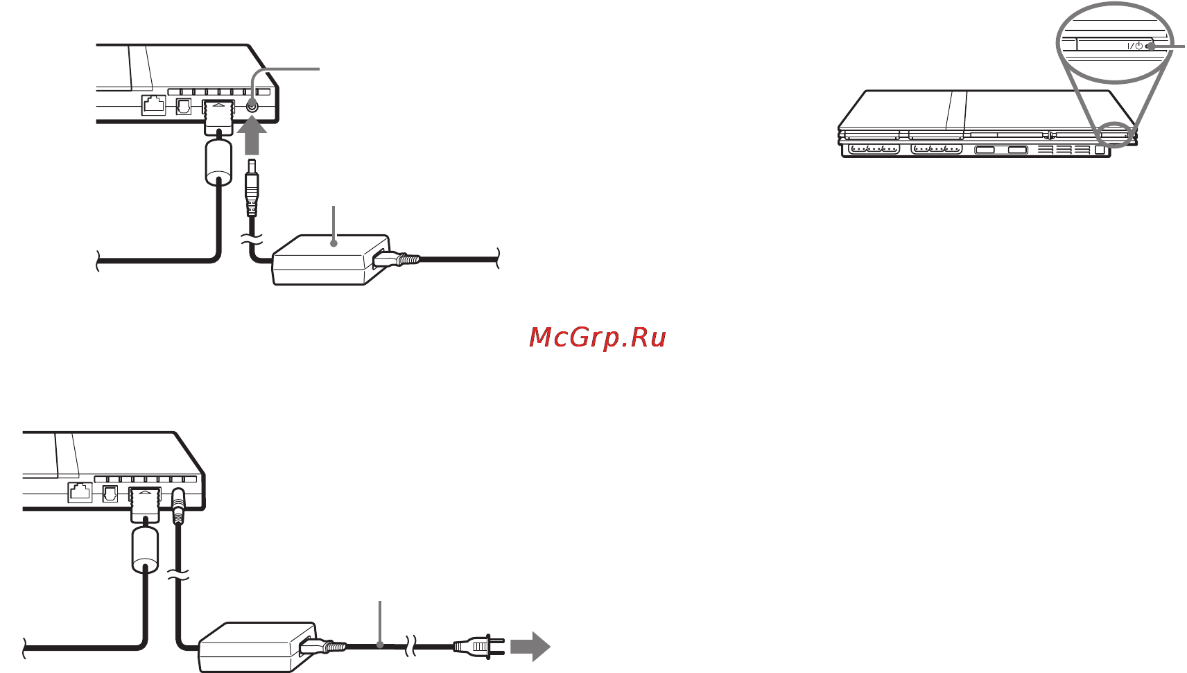 Sony SCPH-75008 [66/112] Dc in 8 5v вход постоянного тока 8 5 в на задней стороне консоли
