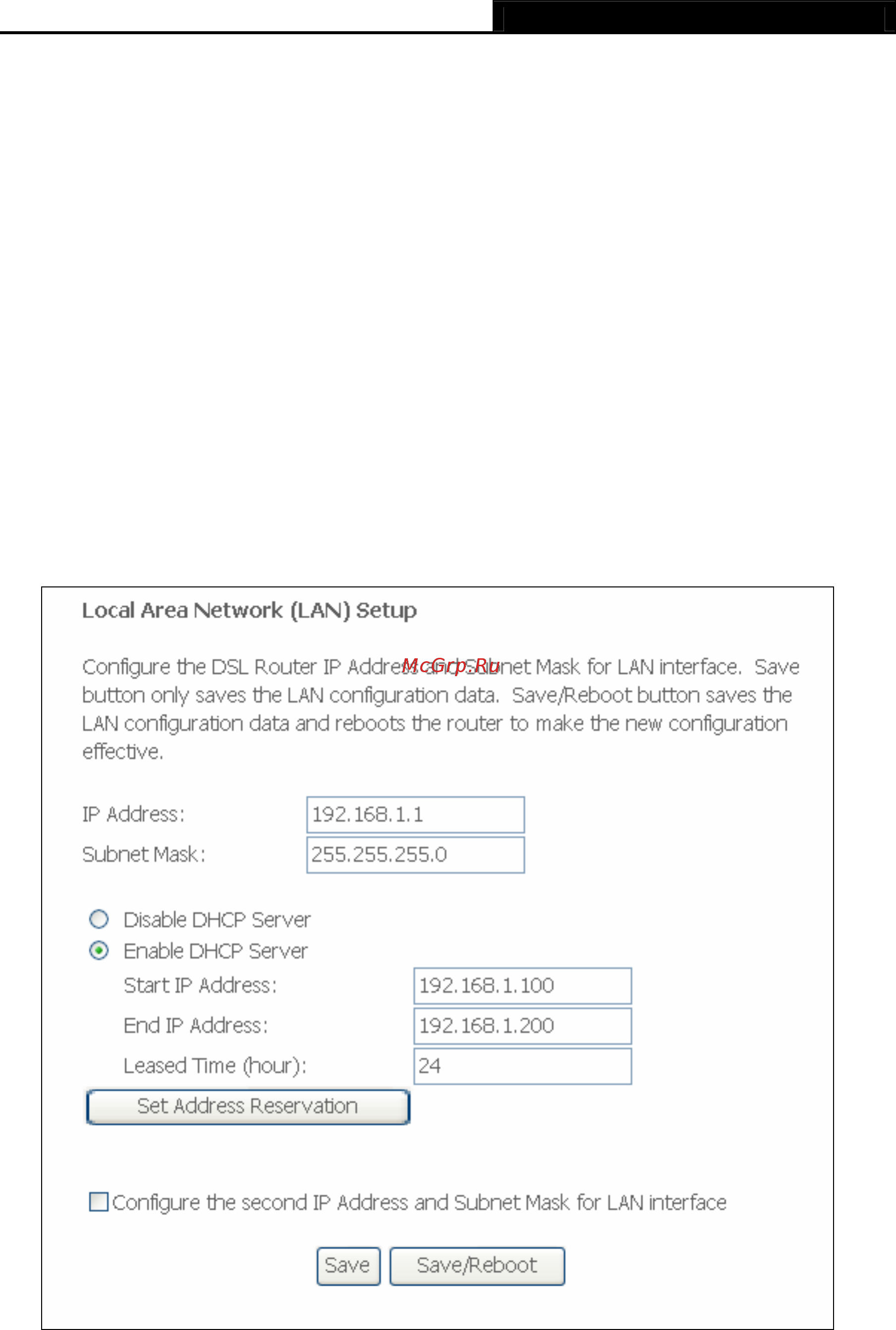 Tp-Link TD-8810 [35/80] Dhcp ip reservation