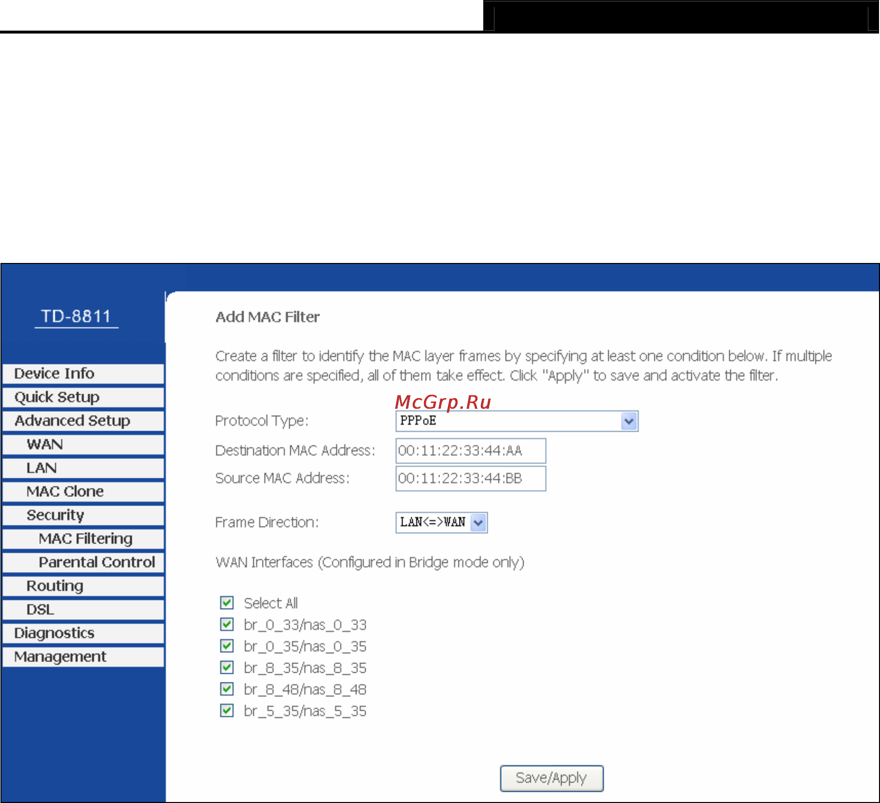 Tp-Link TD-8811 [57/78] Parental control