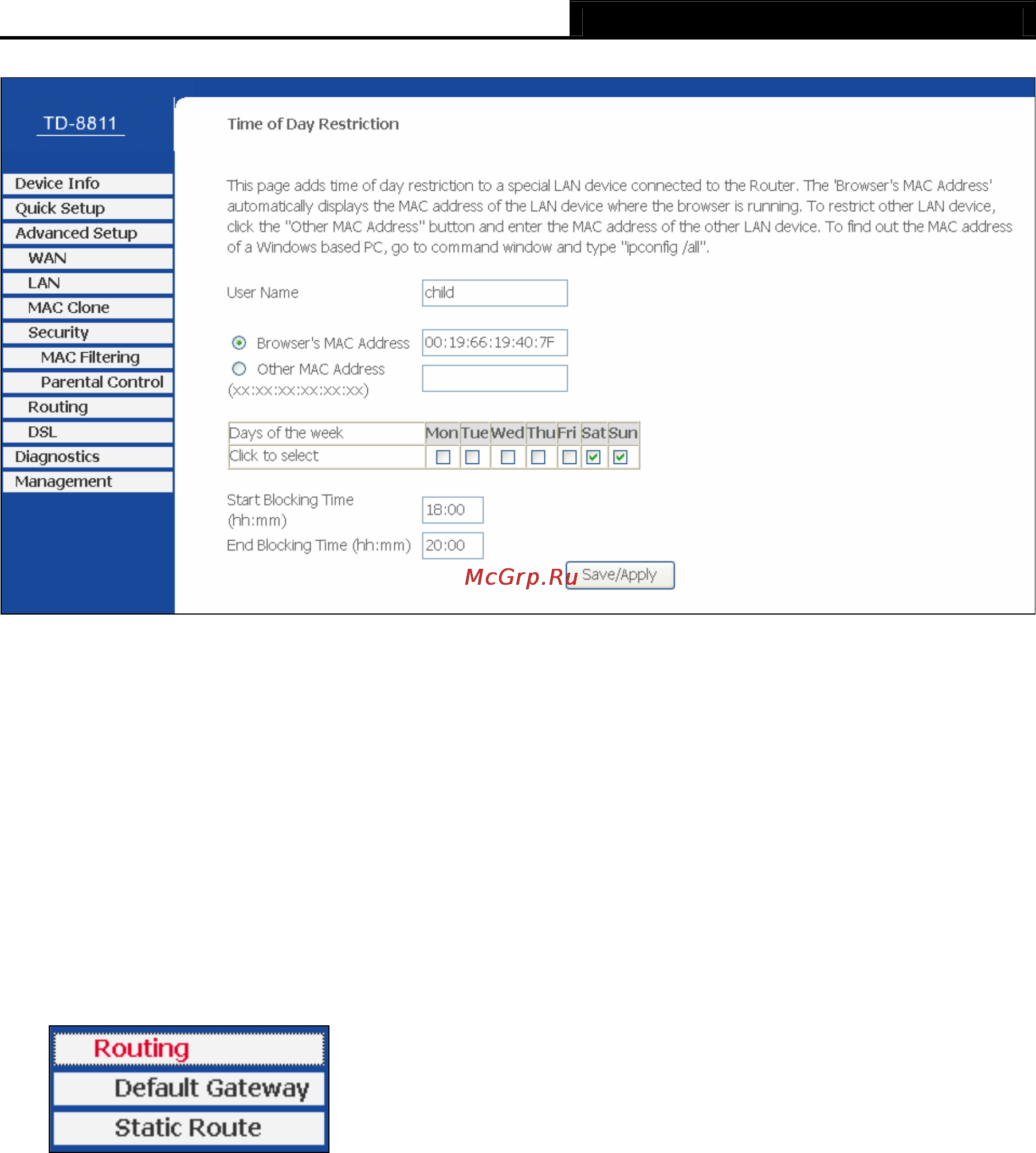 Tp-Link TD-8811 [59/78] Routing