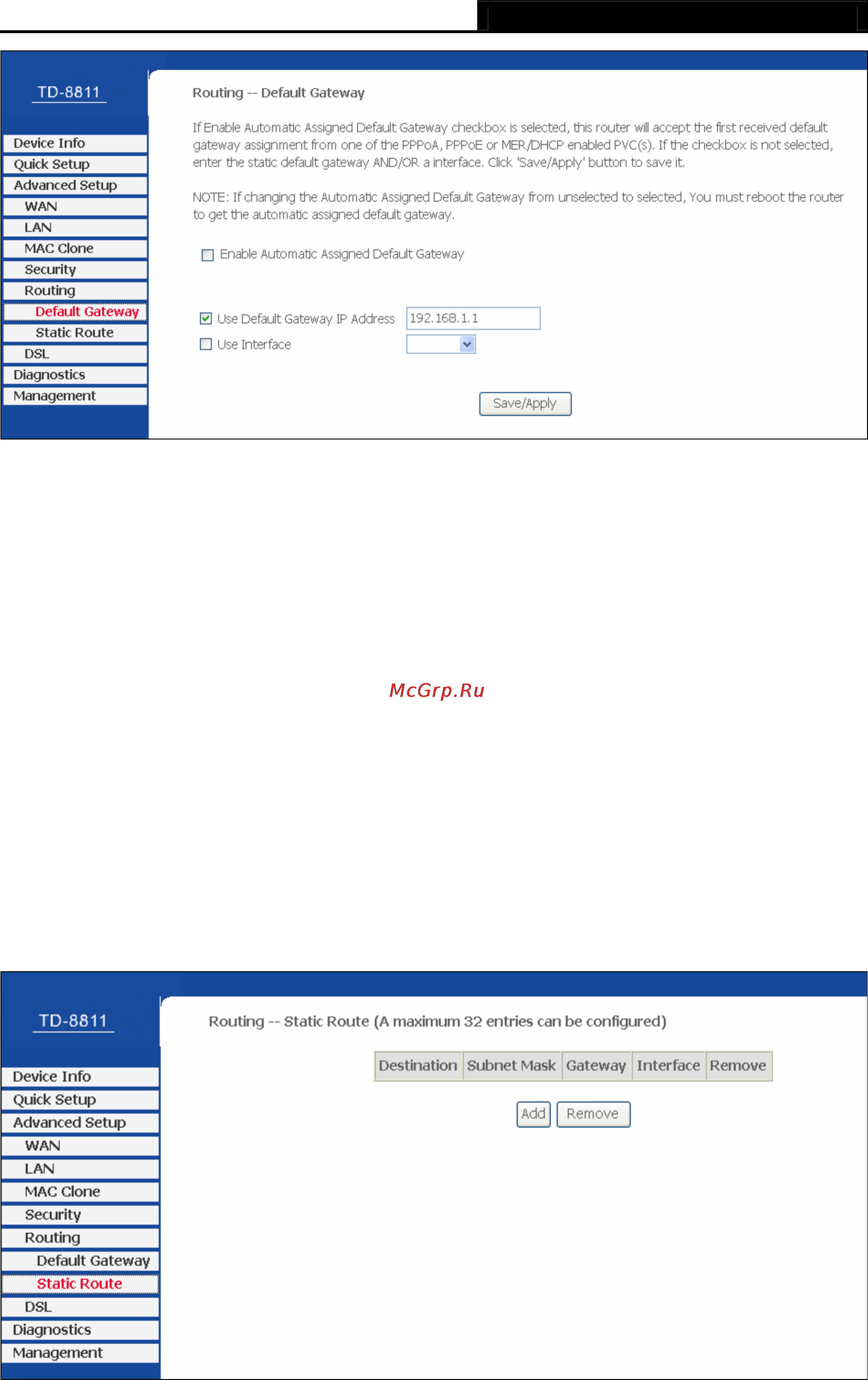Tp-Link TD-8811 [60/78] Static route