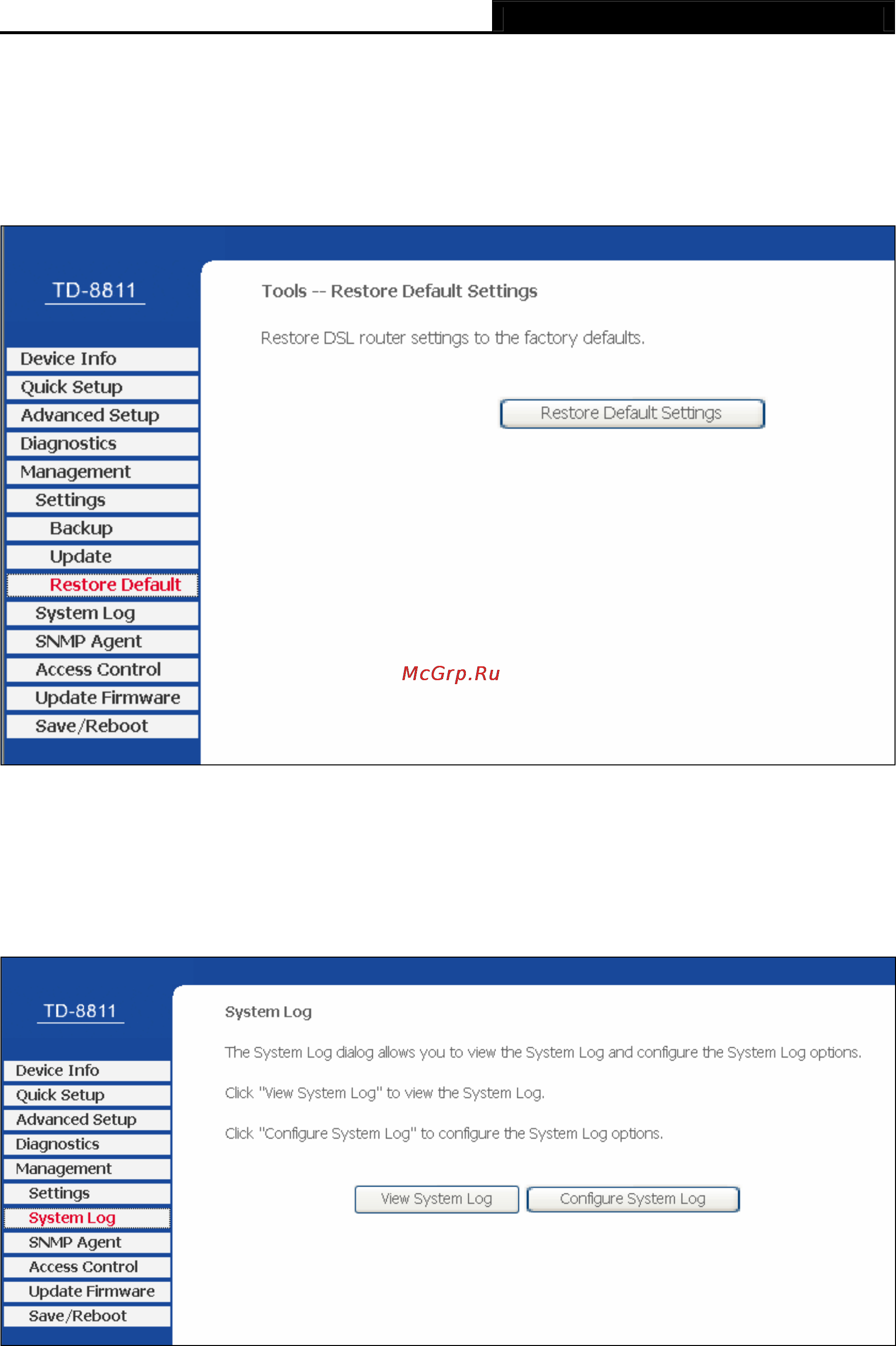 Tp-Link TD-8811 [66/78] Restore default