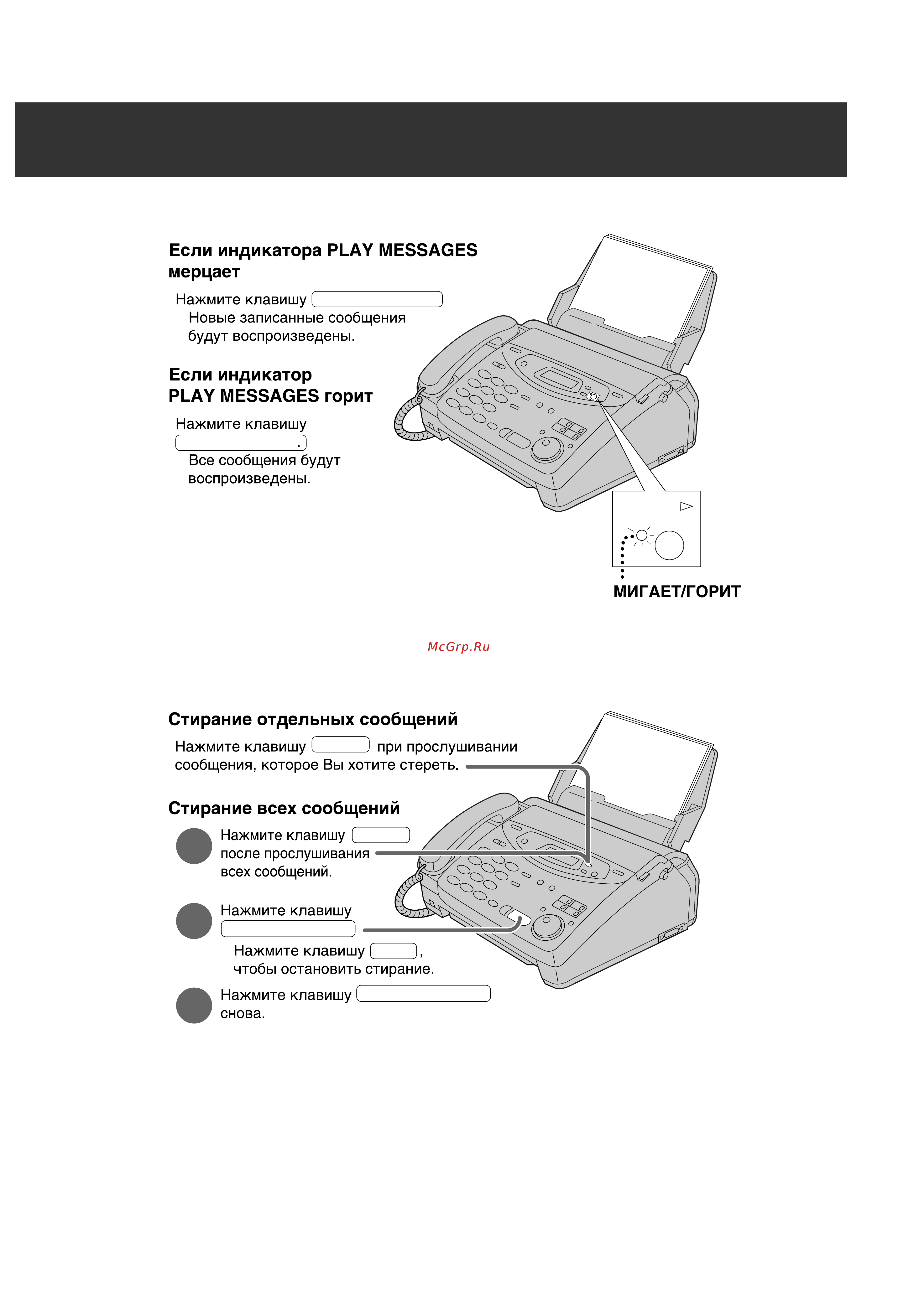 Panasonic KX-FM131RS [35/164] Стирание всех сообщений