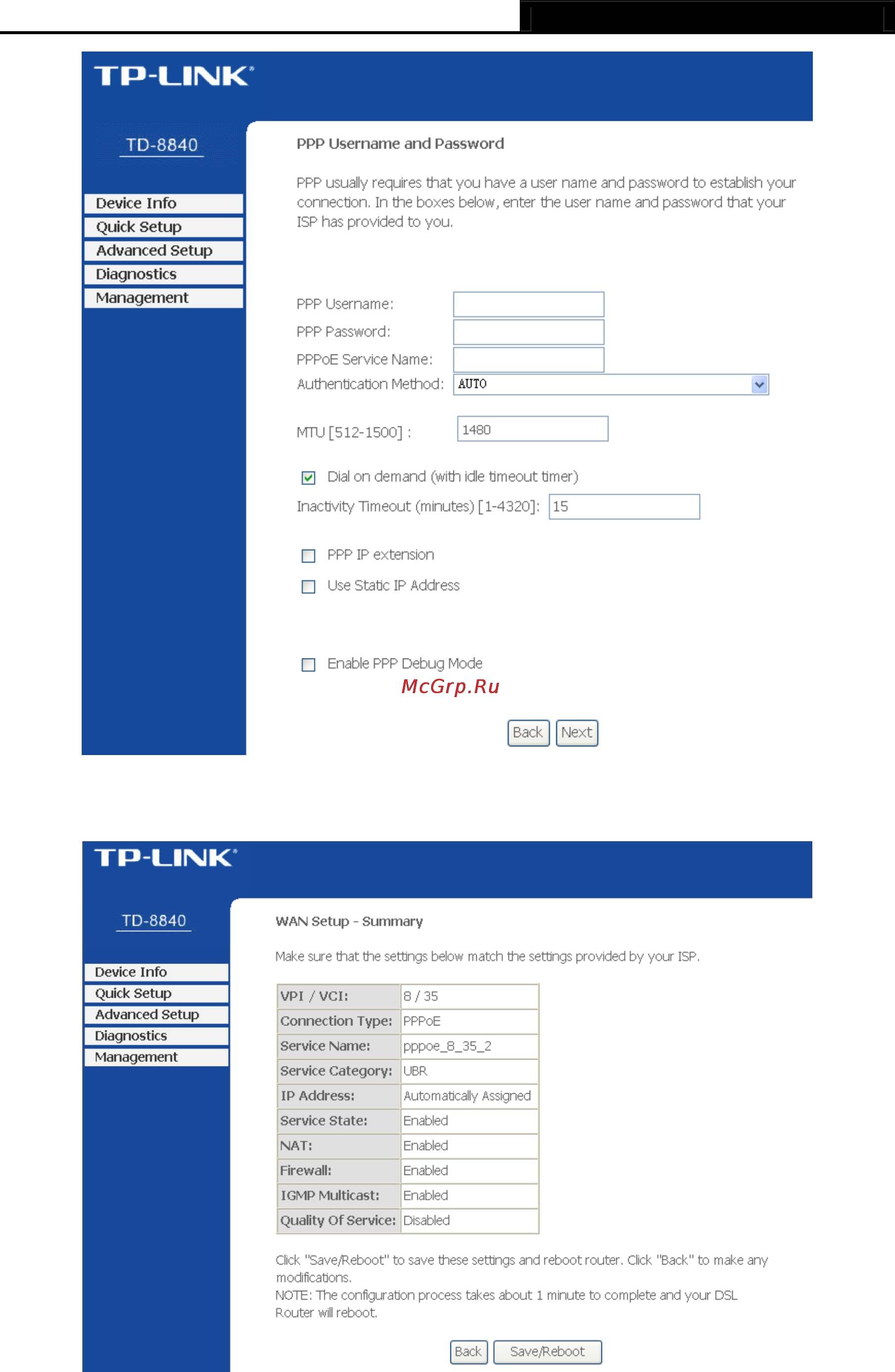 Tp-Link TD-8840 Инструкция по эксплуатации онлайн [22/63] 16797