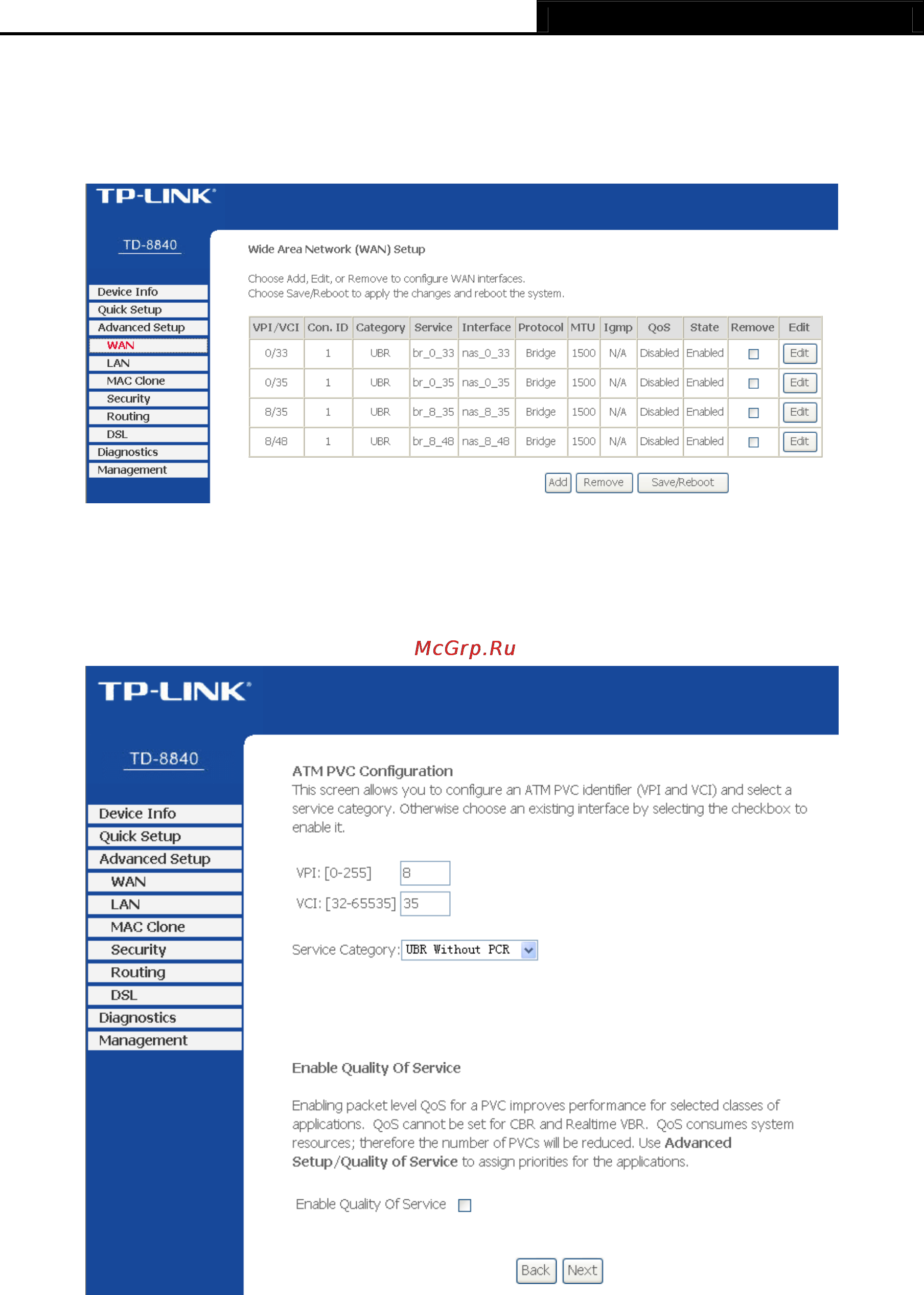 Tp-Link TD-8840 Инструкция по эксплуатации онлайн [28/63] 16797