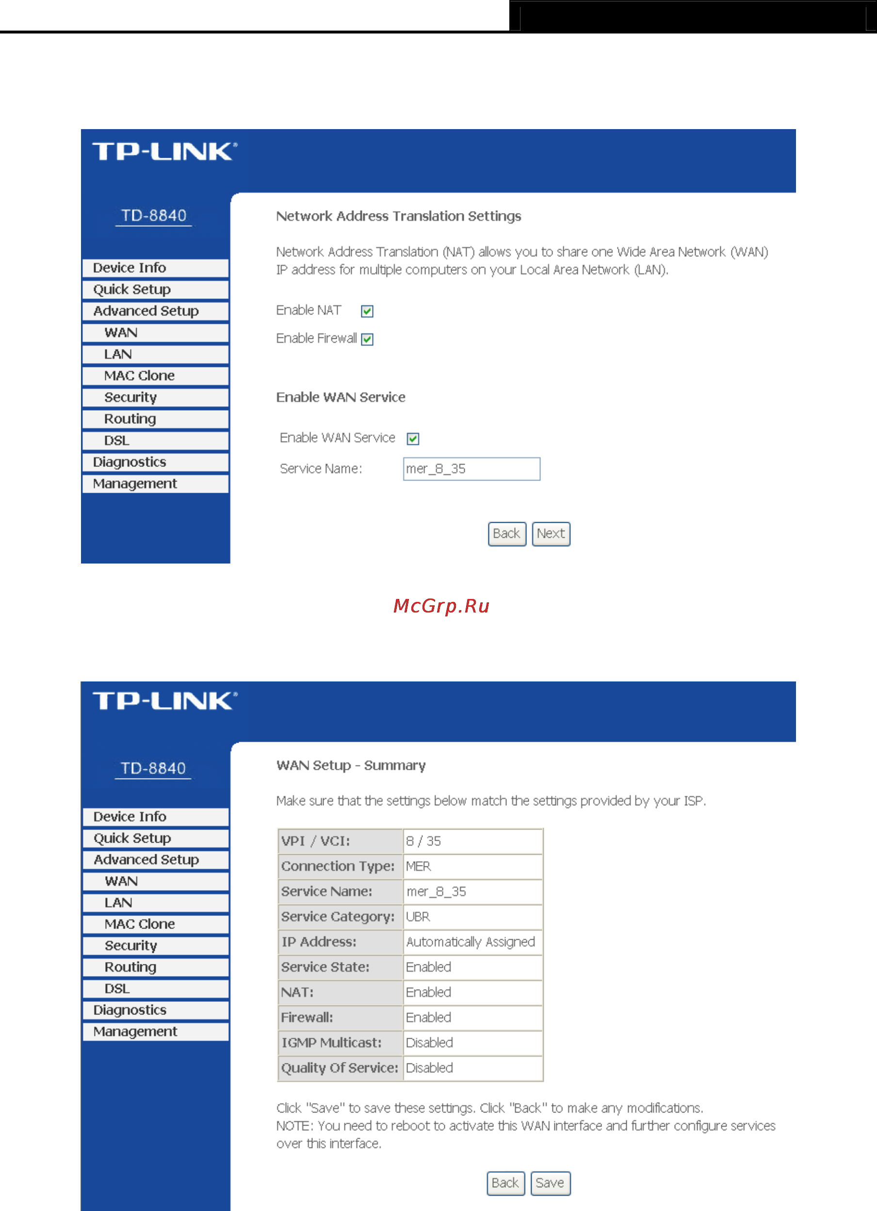 Tp-Link TD-8840 Инструкция по эксплуатации онлайн [35/63] 16797