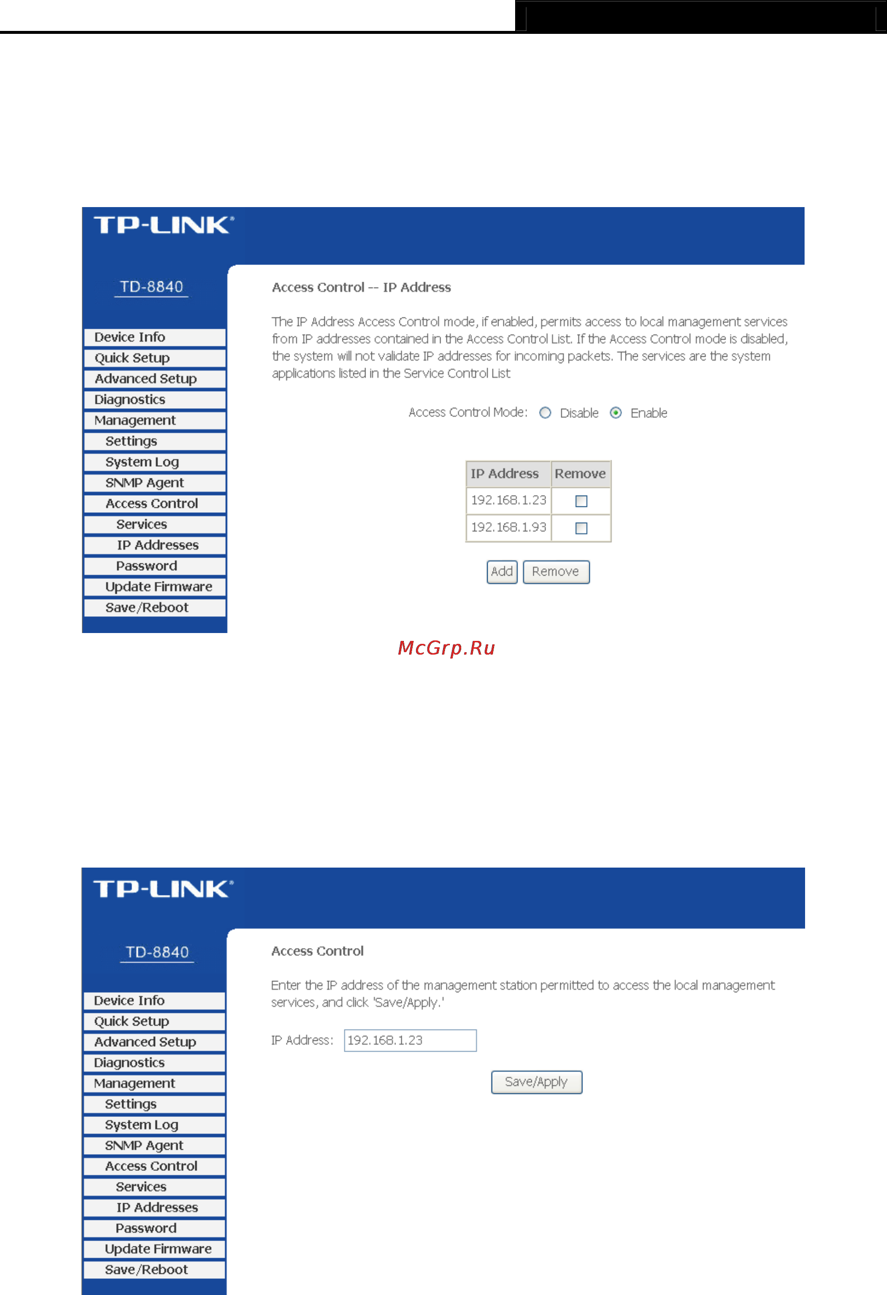 Tp-Link TD-8840 [56/63] Ip address