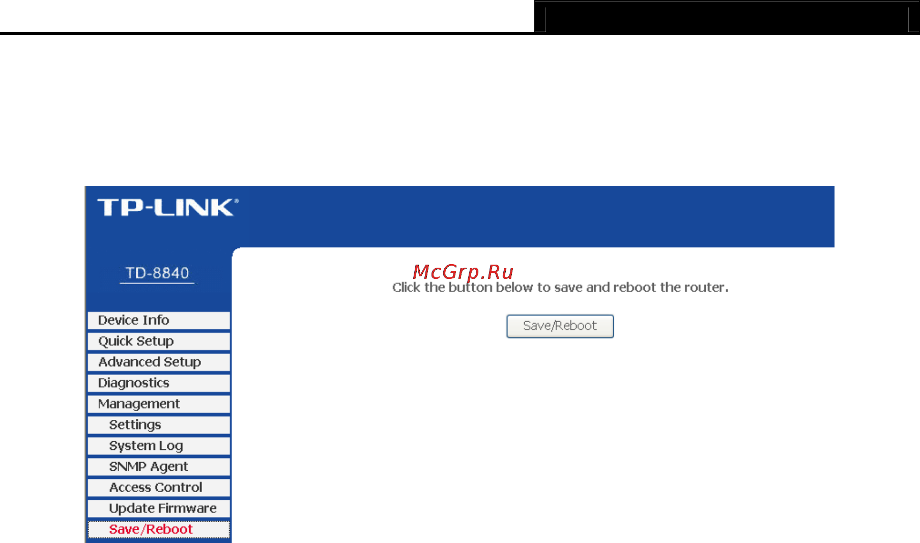 Tp-Link TD-8840 [58/63] Save reboot