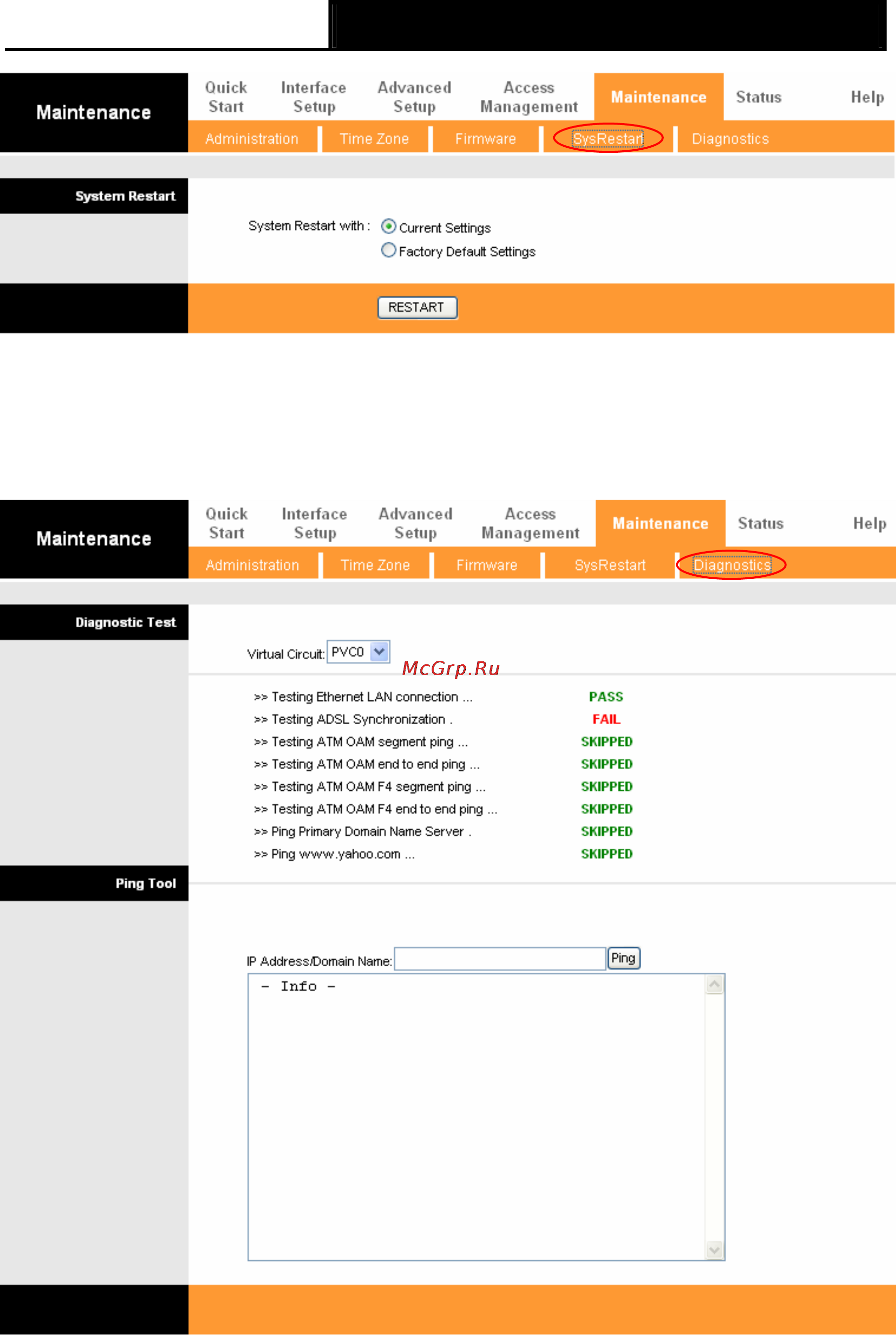 Tp-Link TD-W8101G [60/63] Diagnostics