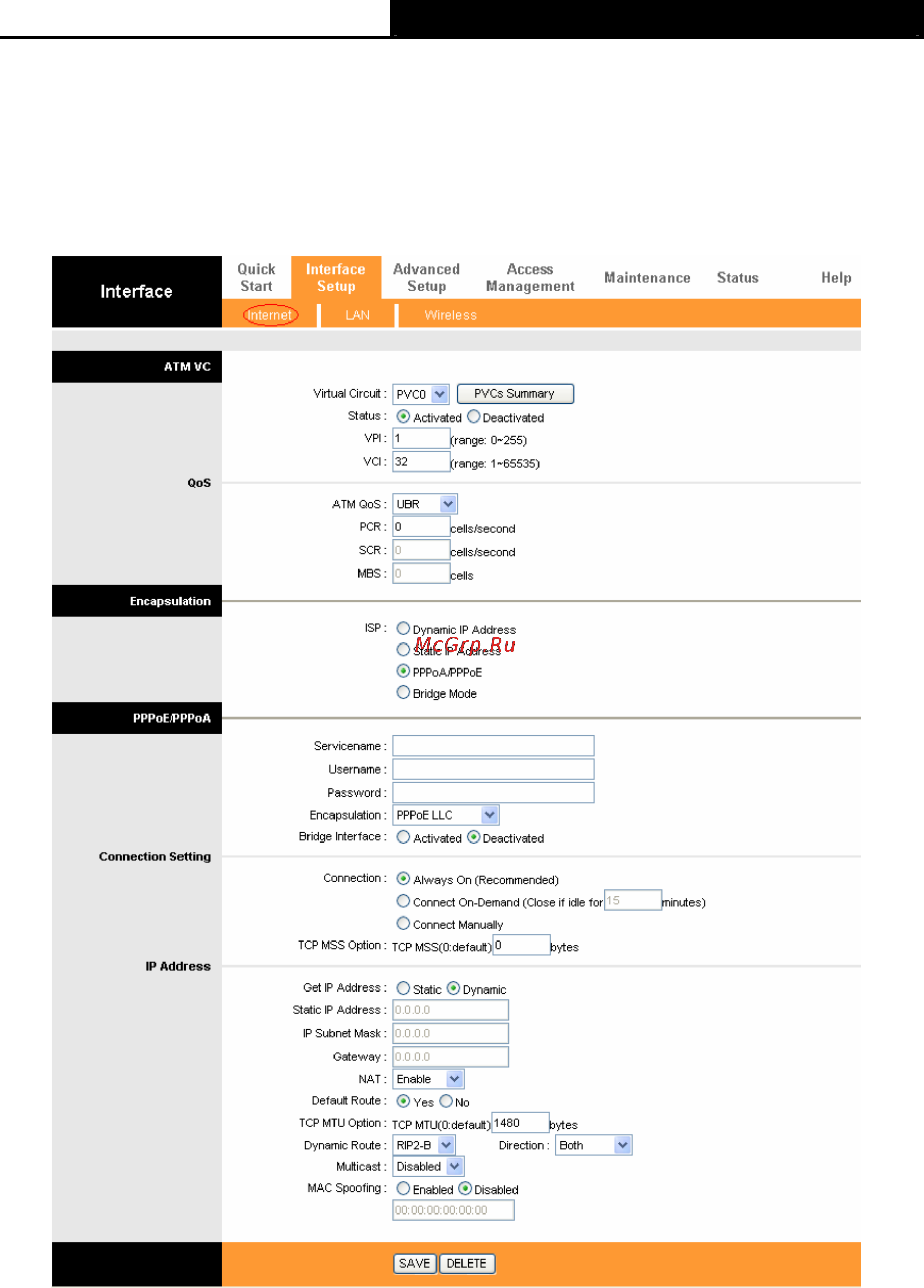 Tp-Link TD-W8901GB [27/67] Internet