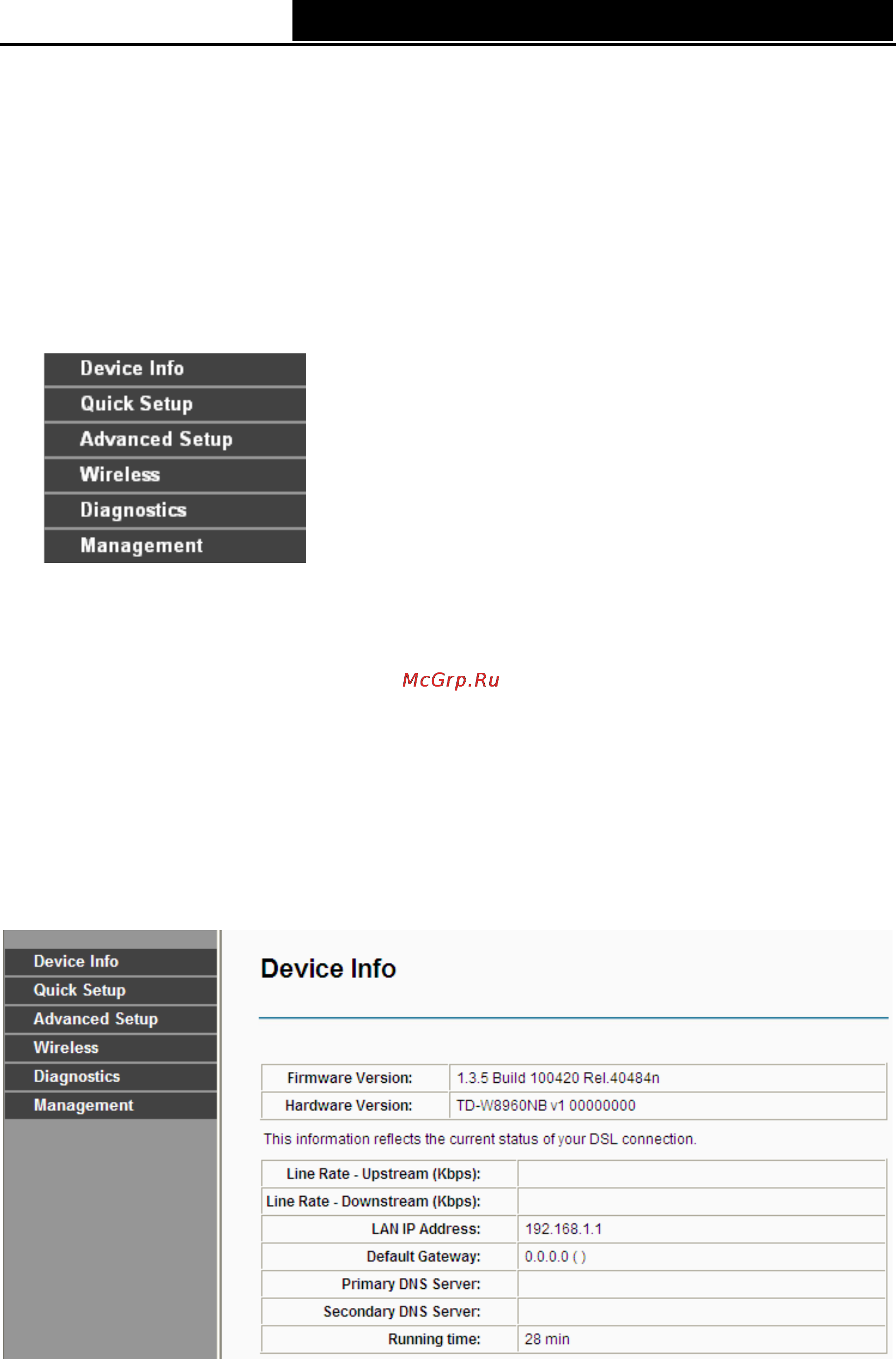 Tp-Link TD-W8960NB [21/110] Device info
