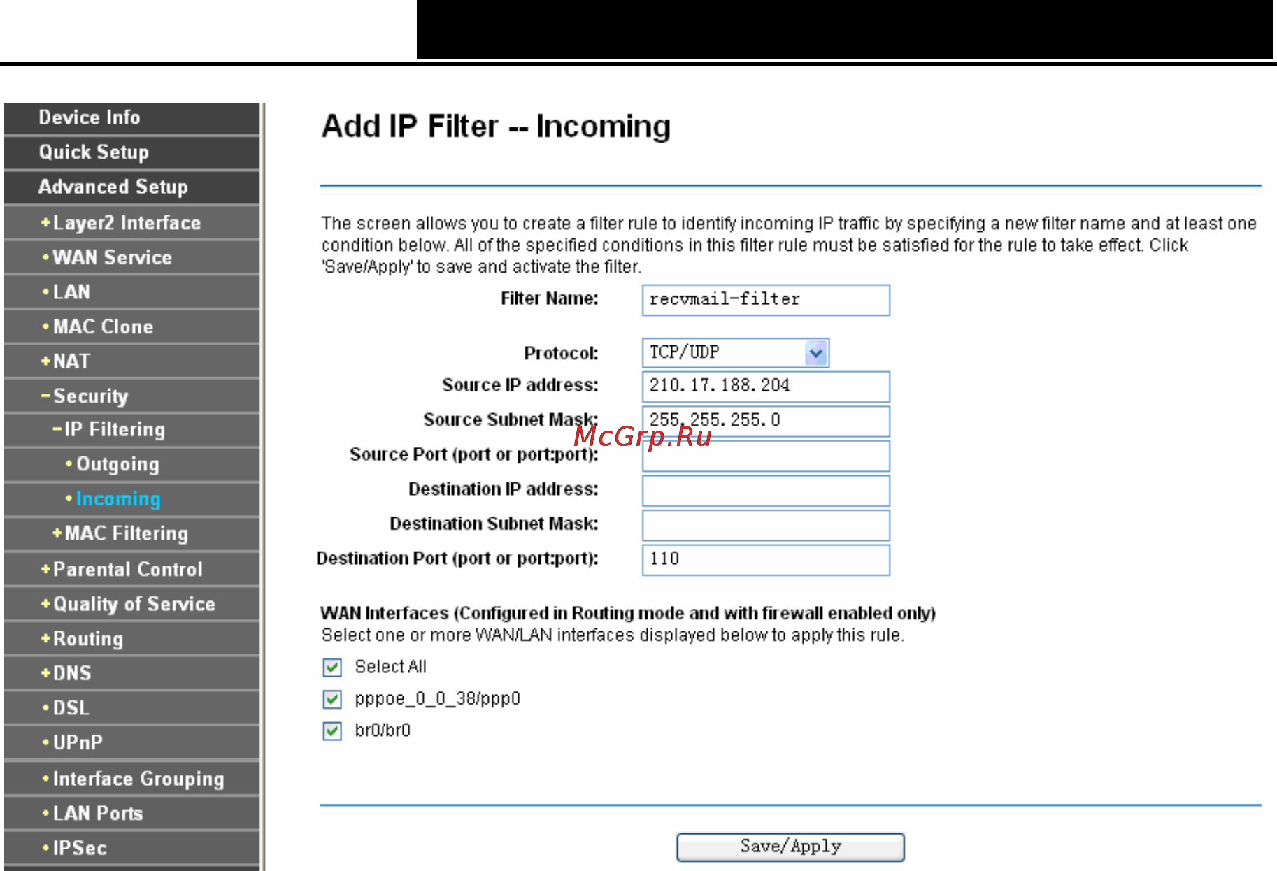 Tp-Link TD-W8960NB [47/110] Mac filtering
