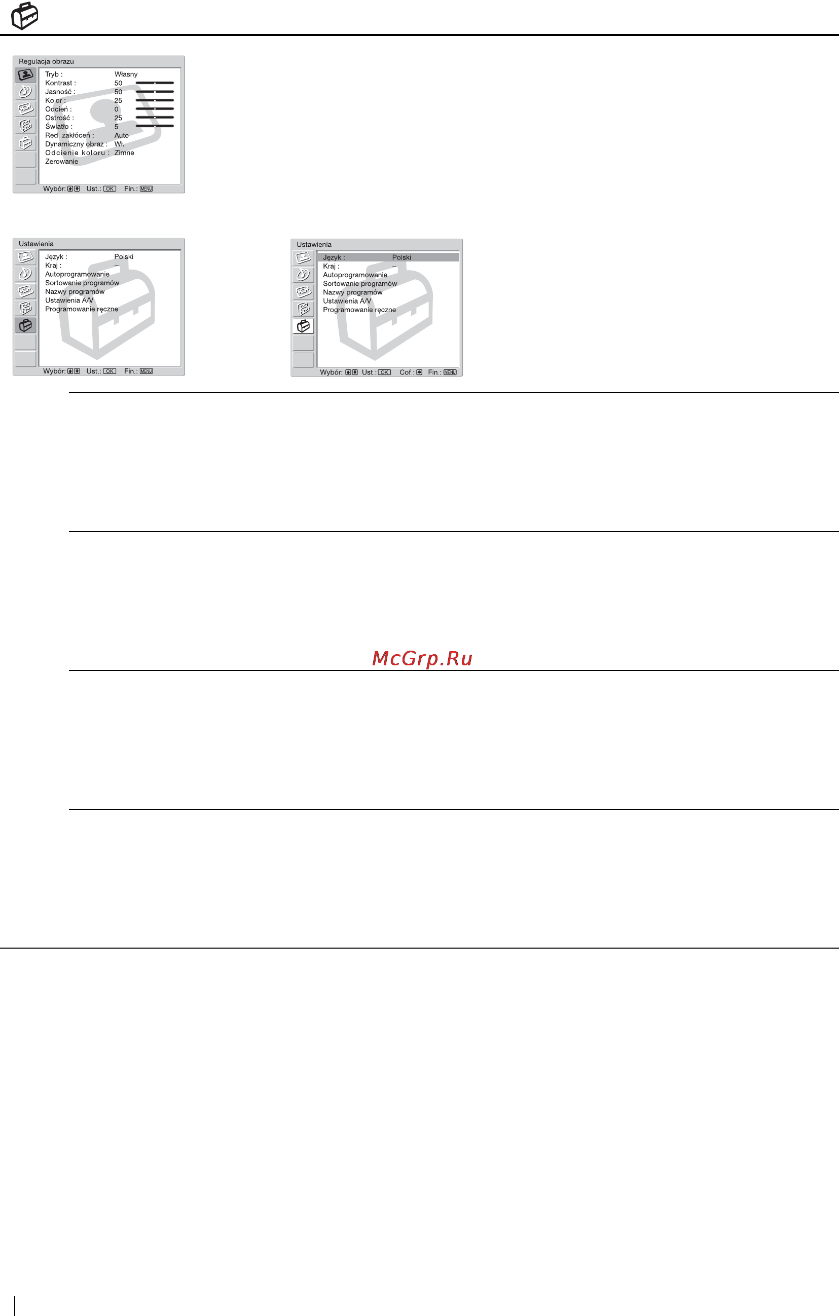 Sony KE-P42M1 [108/132] Ustawienia