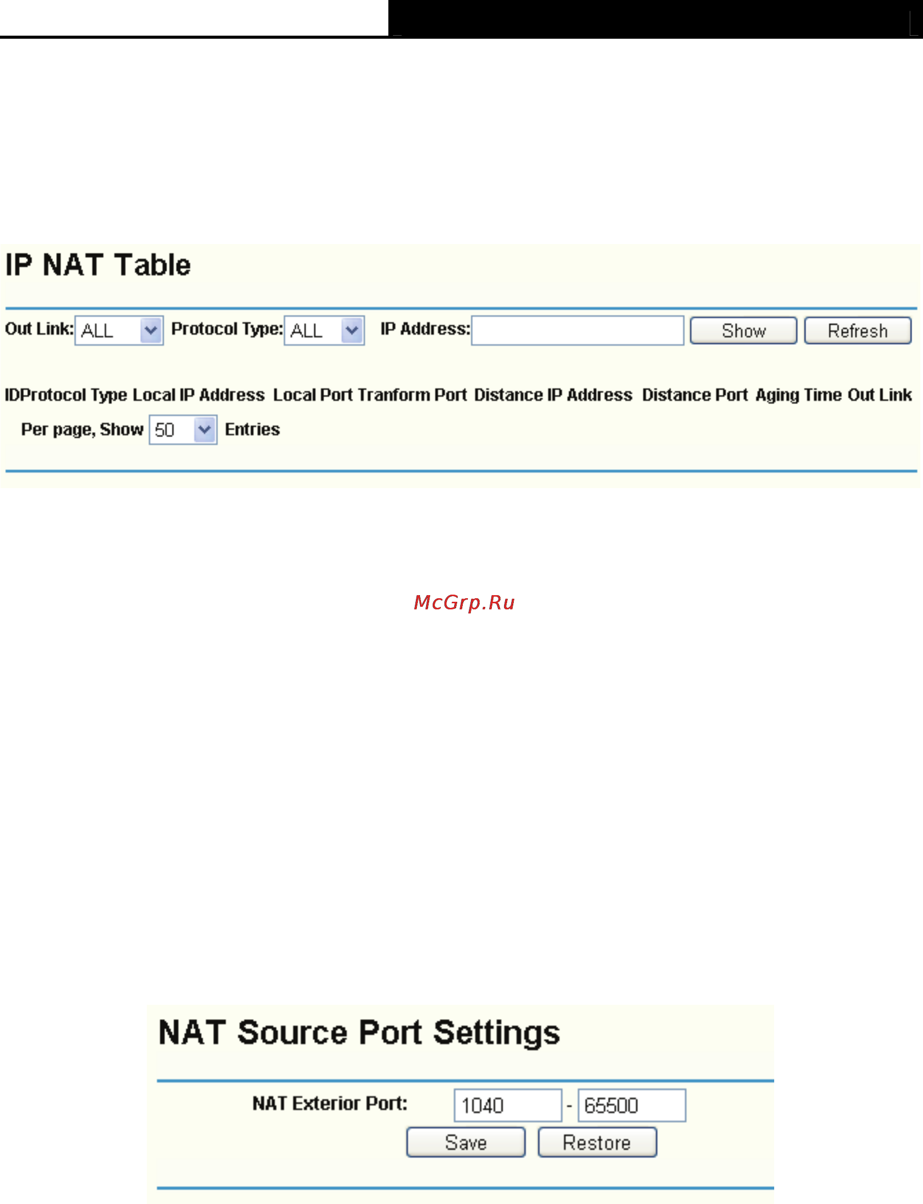 Tp-Link TL-R4299G [80/86] Ip nat table