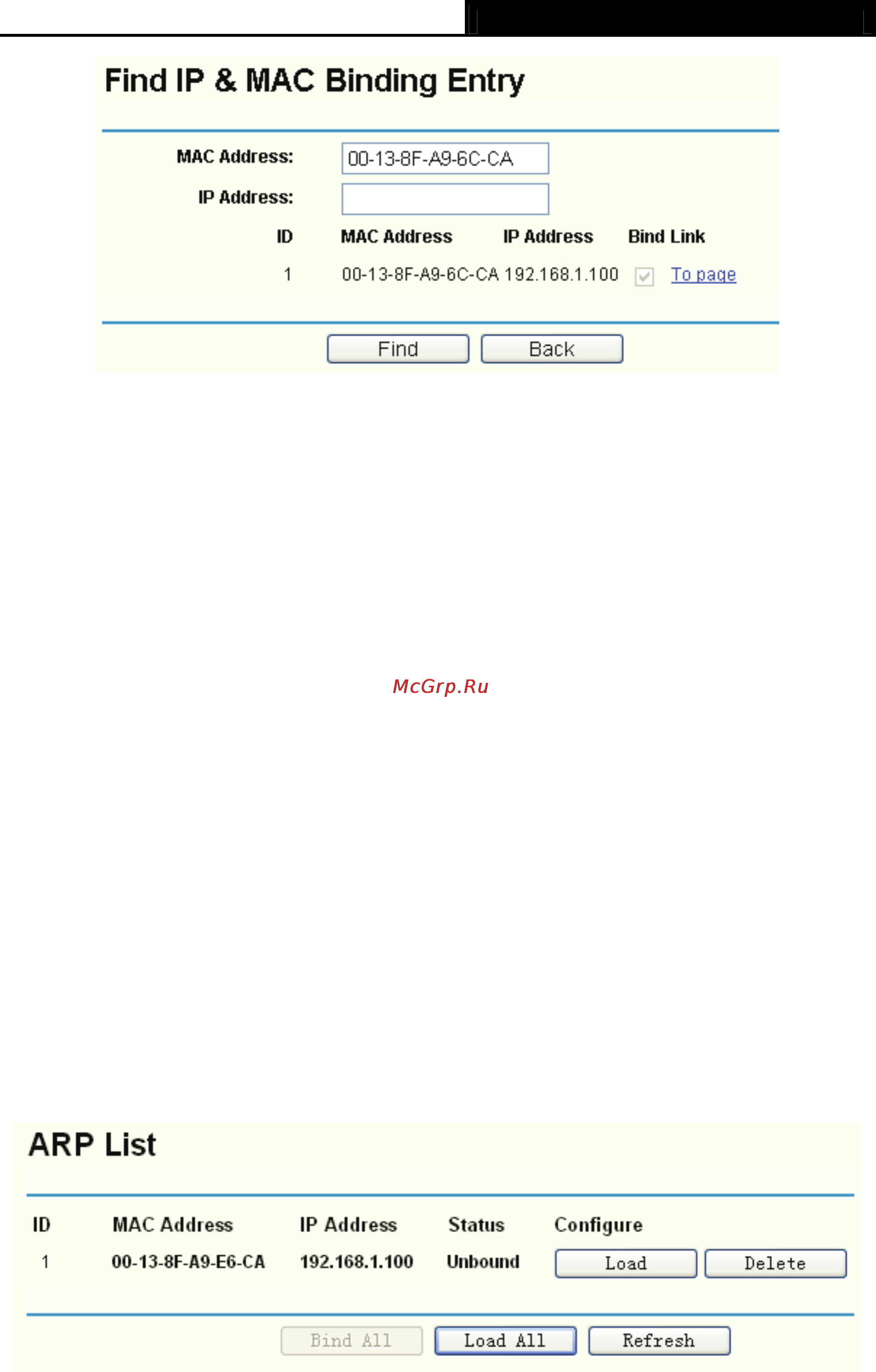 Tp-Link TL-R480T [59/82] Arp list