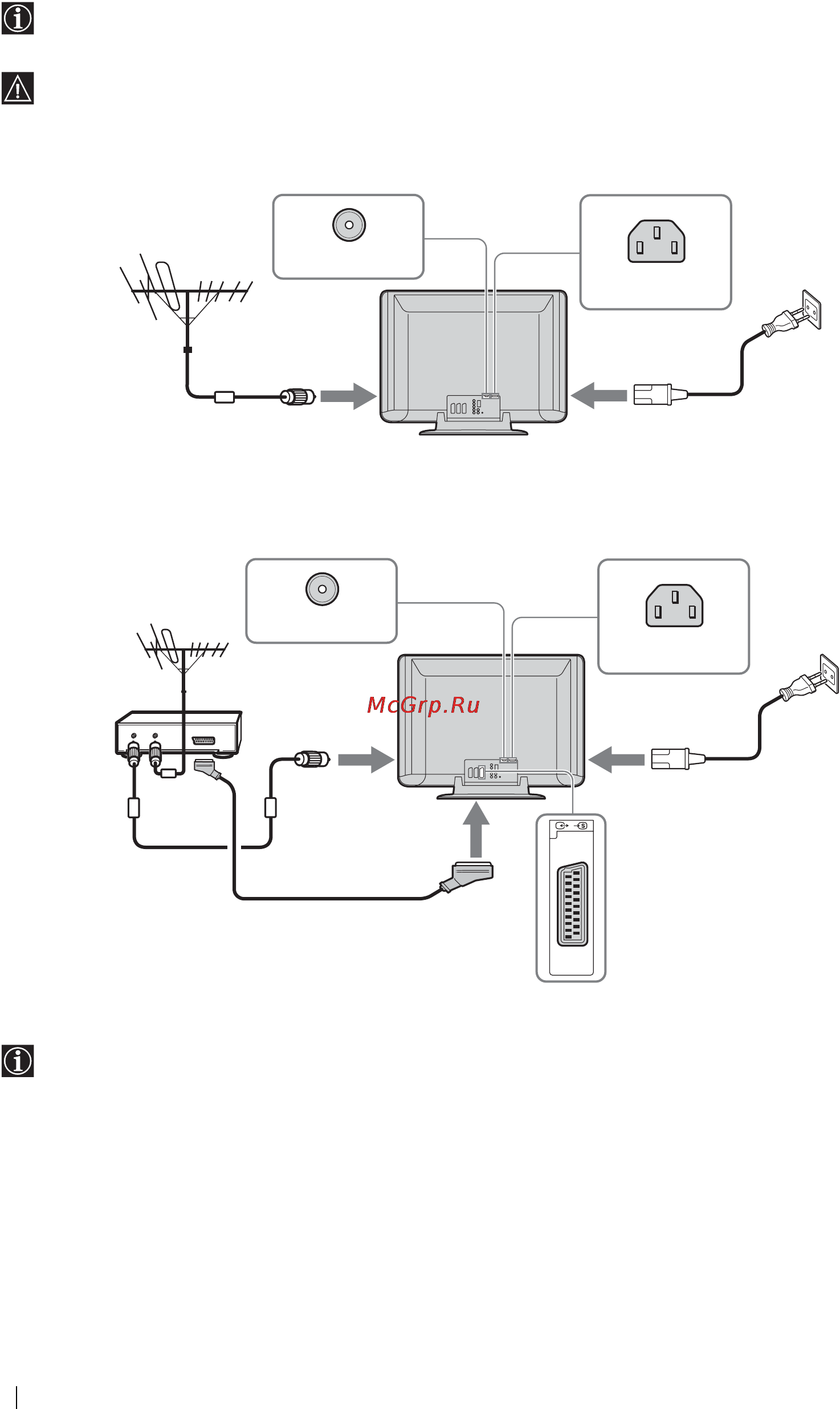 Sony KE-P37M1 [118/204] Antennin ja kuvanauhurin liittäminen