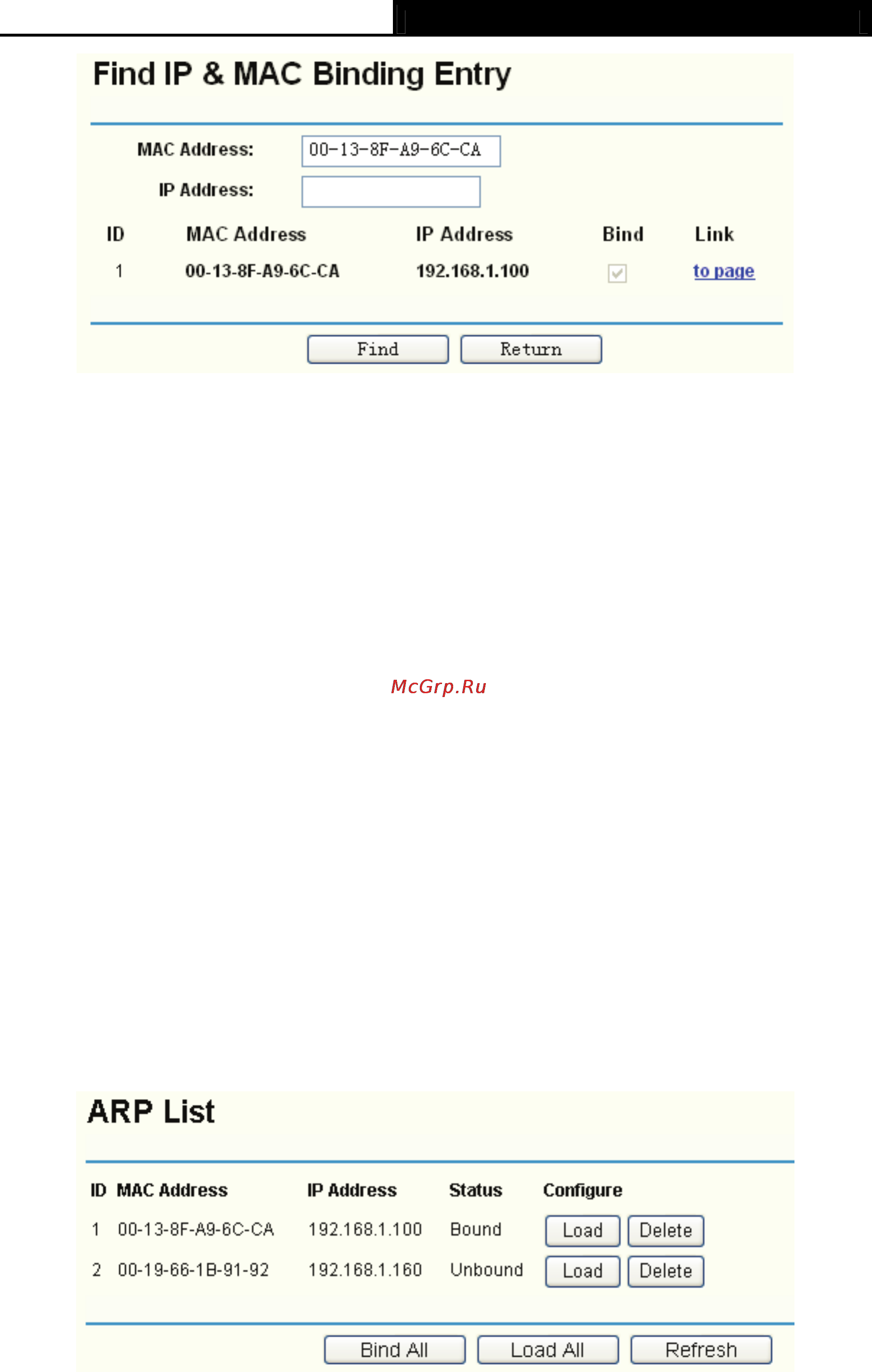 Tp-Link TL-R488T [67/90] Arp list
