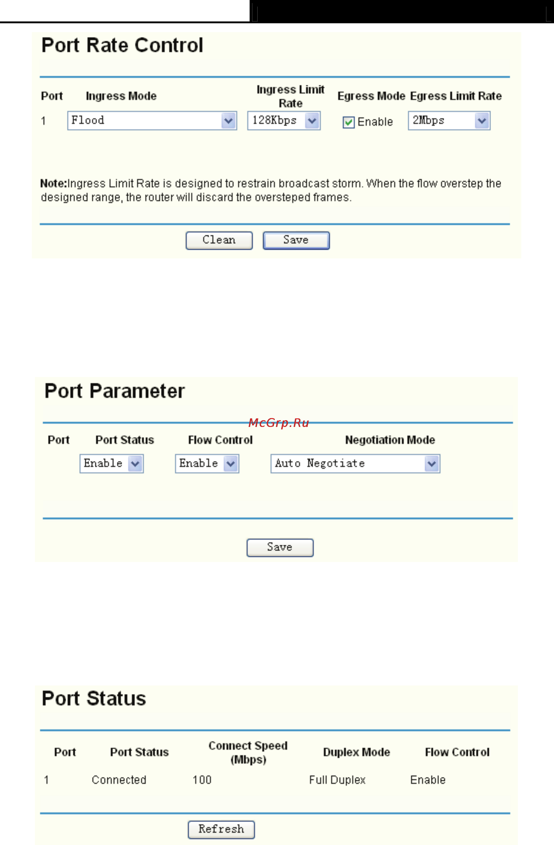 Tp-Link TL-R488T [72/90] Port parameter