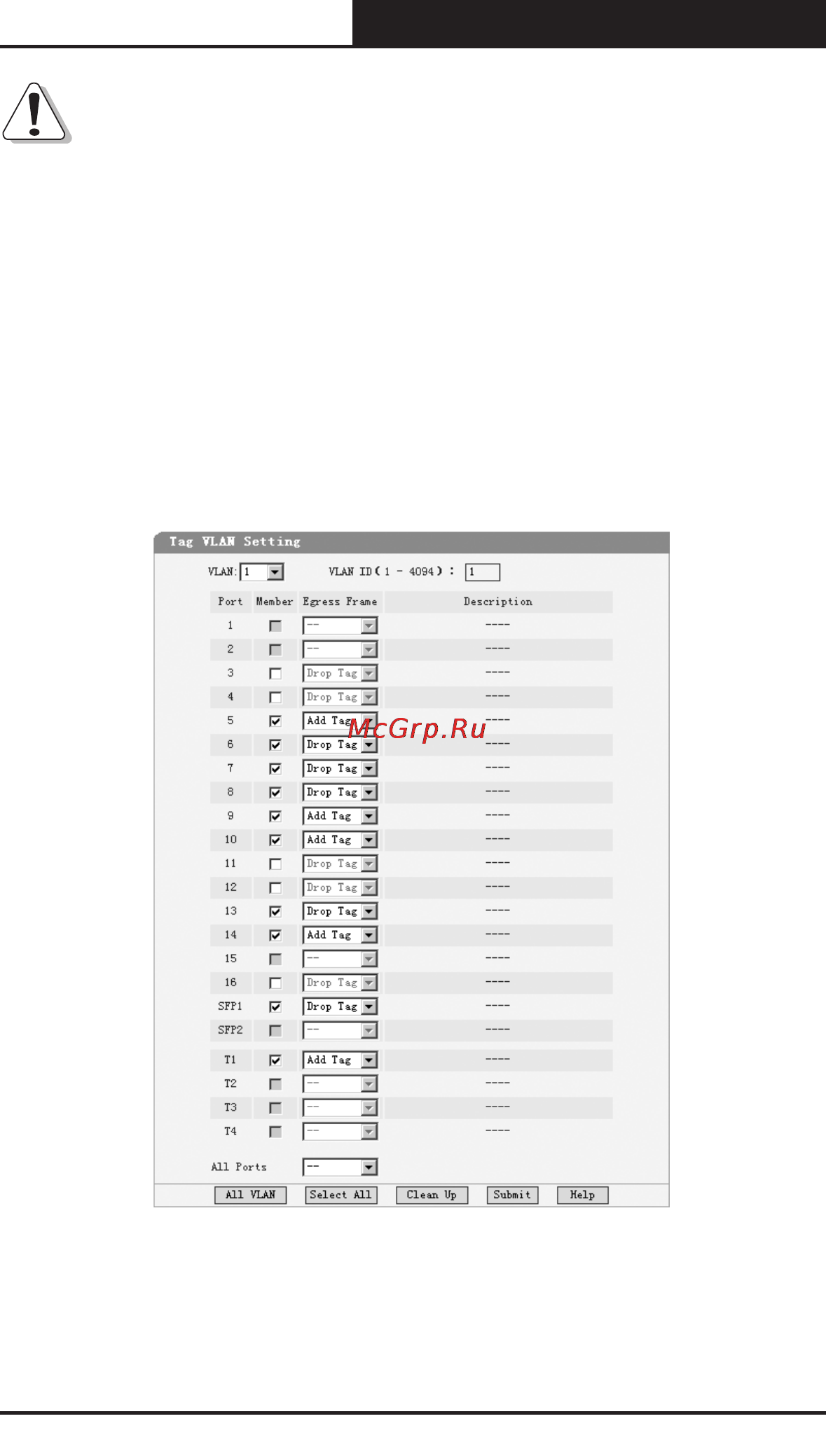 Tp-Link TL-SG2224WEB [61/75] Tag vlan setting