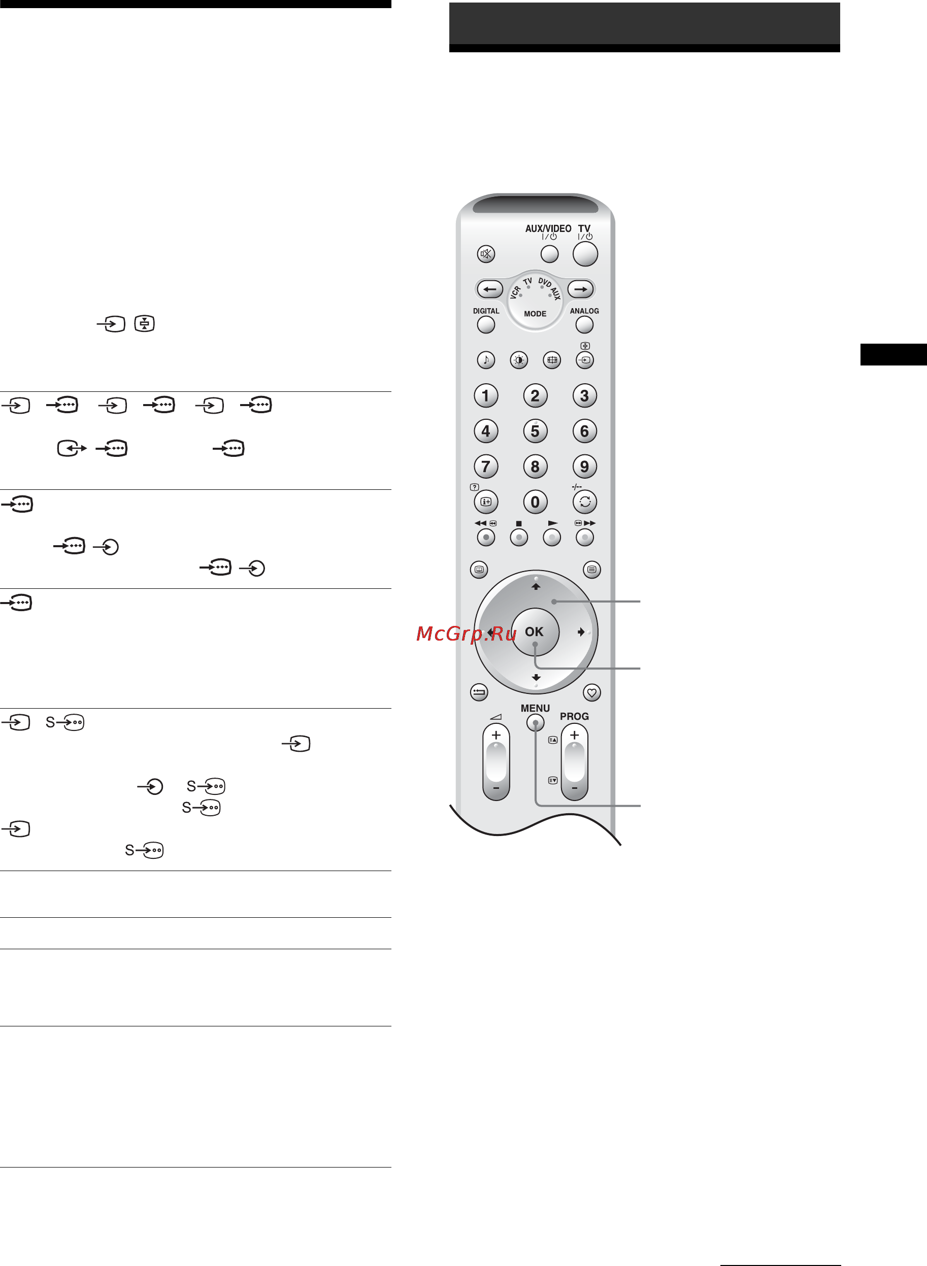 Sony KDE-W50A11E [115/194] Bei geräten die mit einem voll belegten 21 poligen scart kabel an die scart buchsen angeschlossen sind