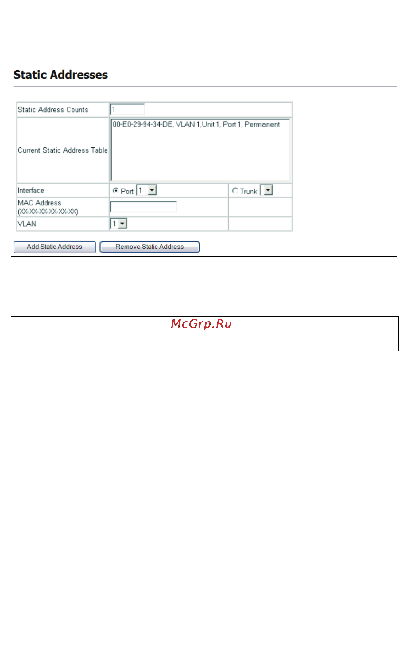 Tp-Link TL-SG5426 [143/499] Displaying the address table