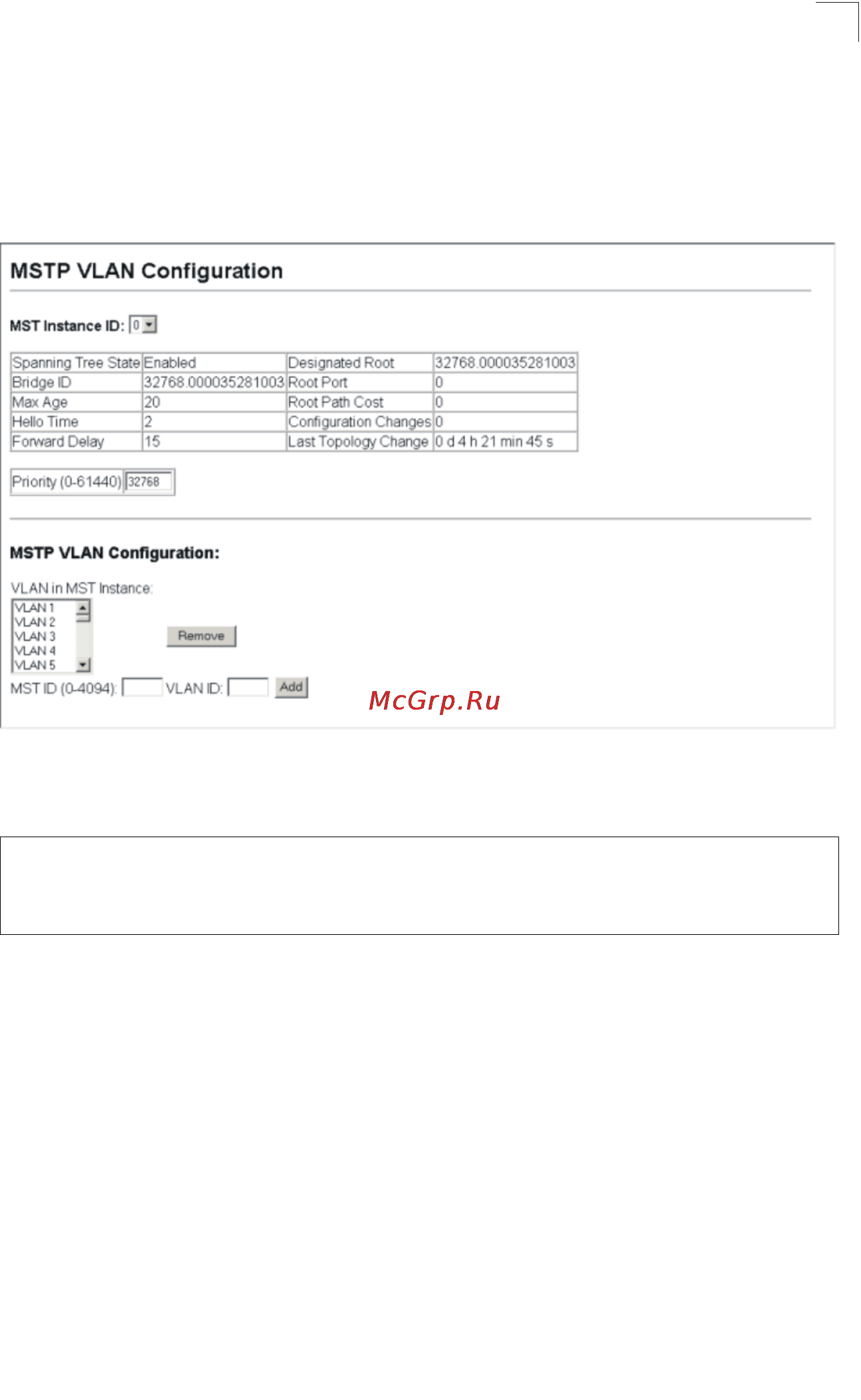 Tp-Link TL-SG5426 [160/499] Spanning tree algorithm configuration