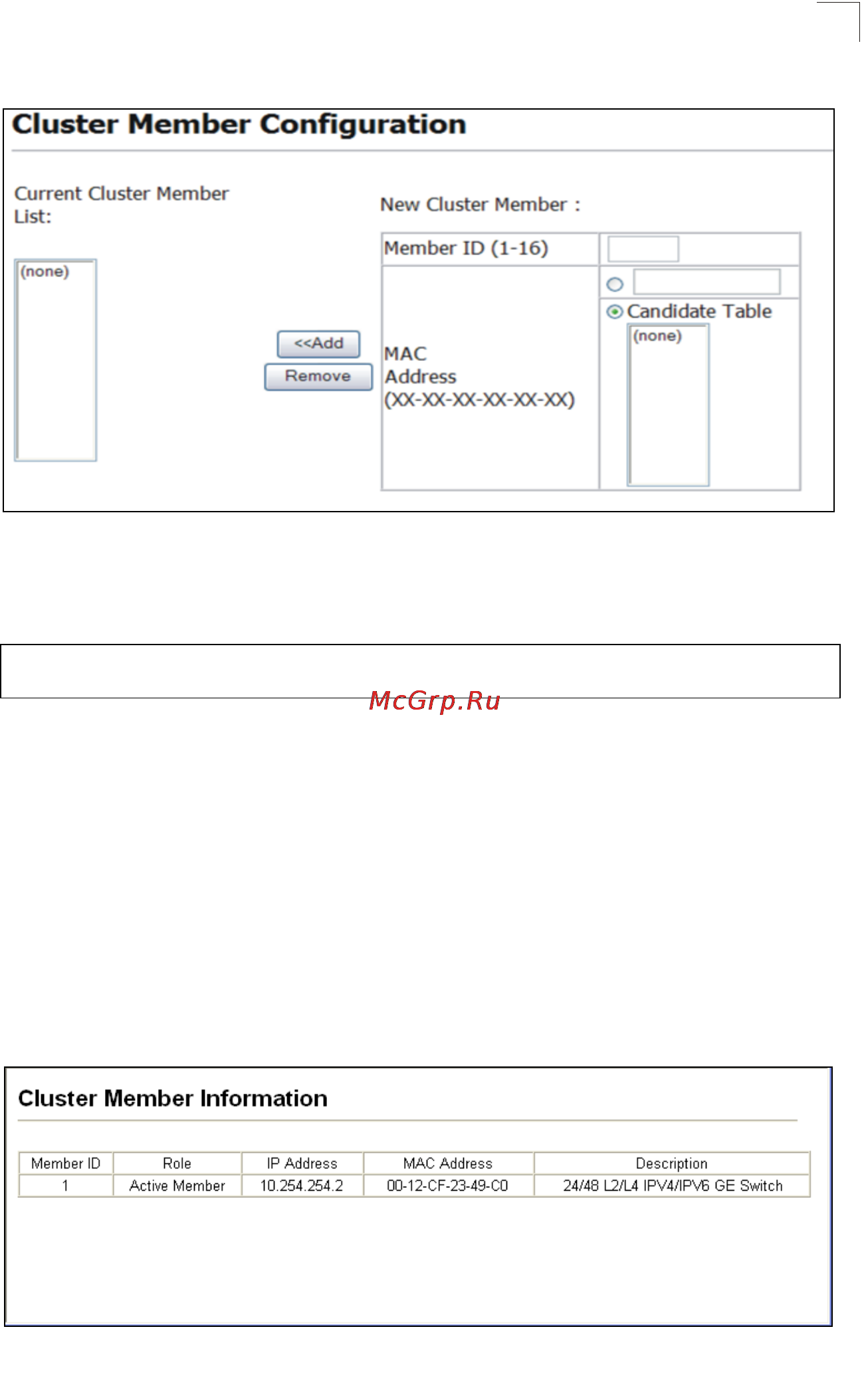 Tp-Link TL-SG5426 [240/499] Cluster member information