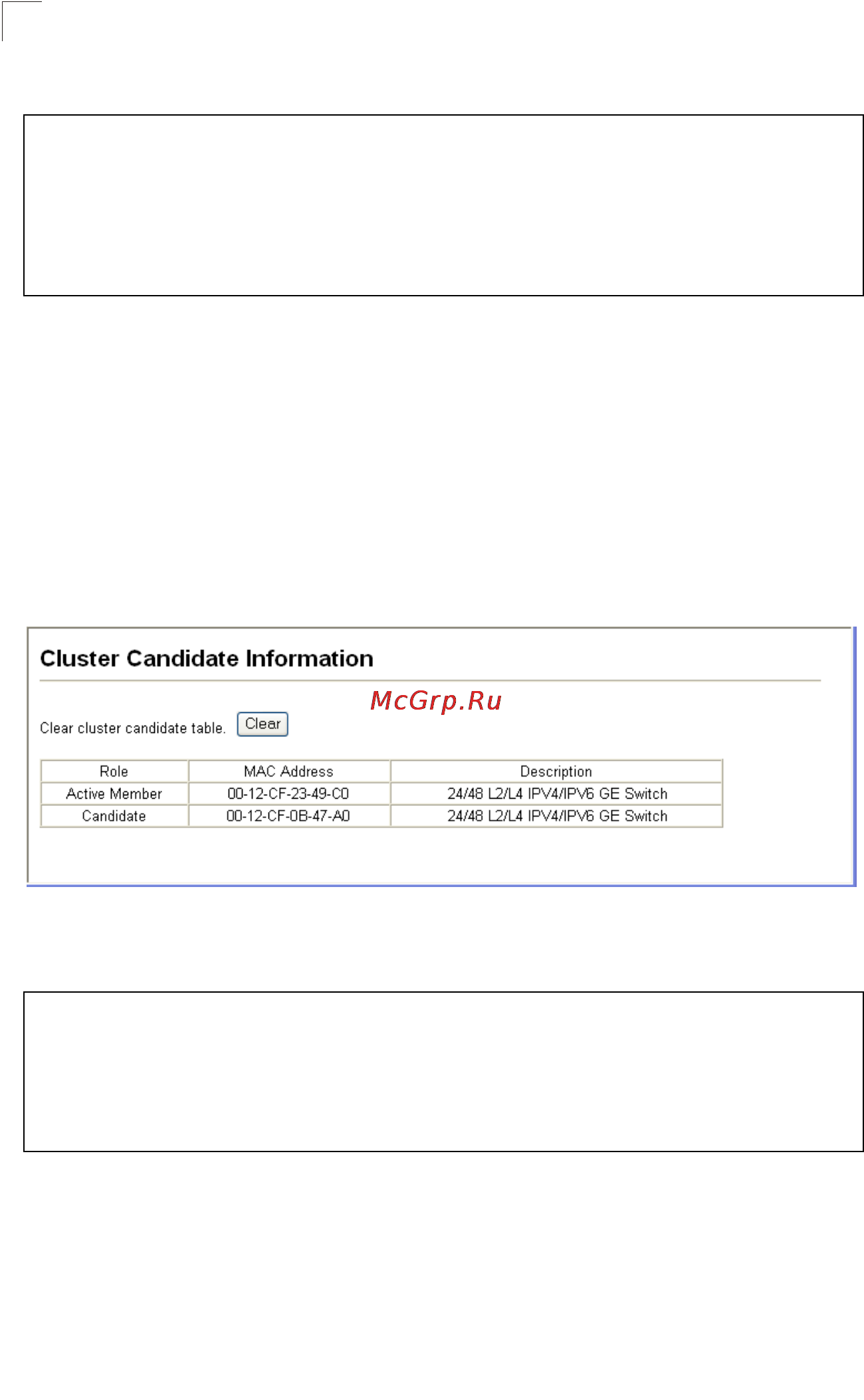 Tp-Link TL-SG5426 [241/499] Cluster candidate information