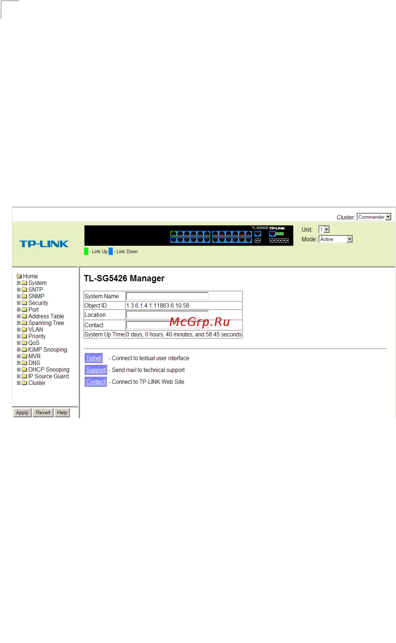 Tp-Link TL-SG5426 [44/499] Home page