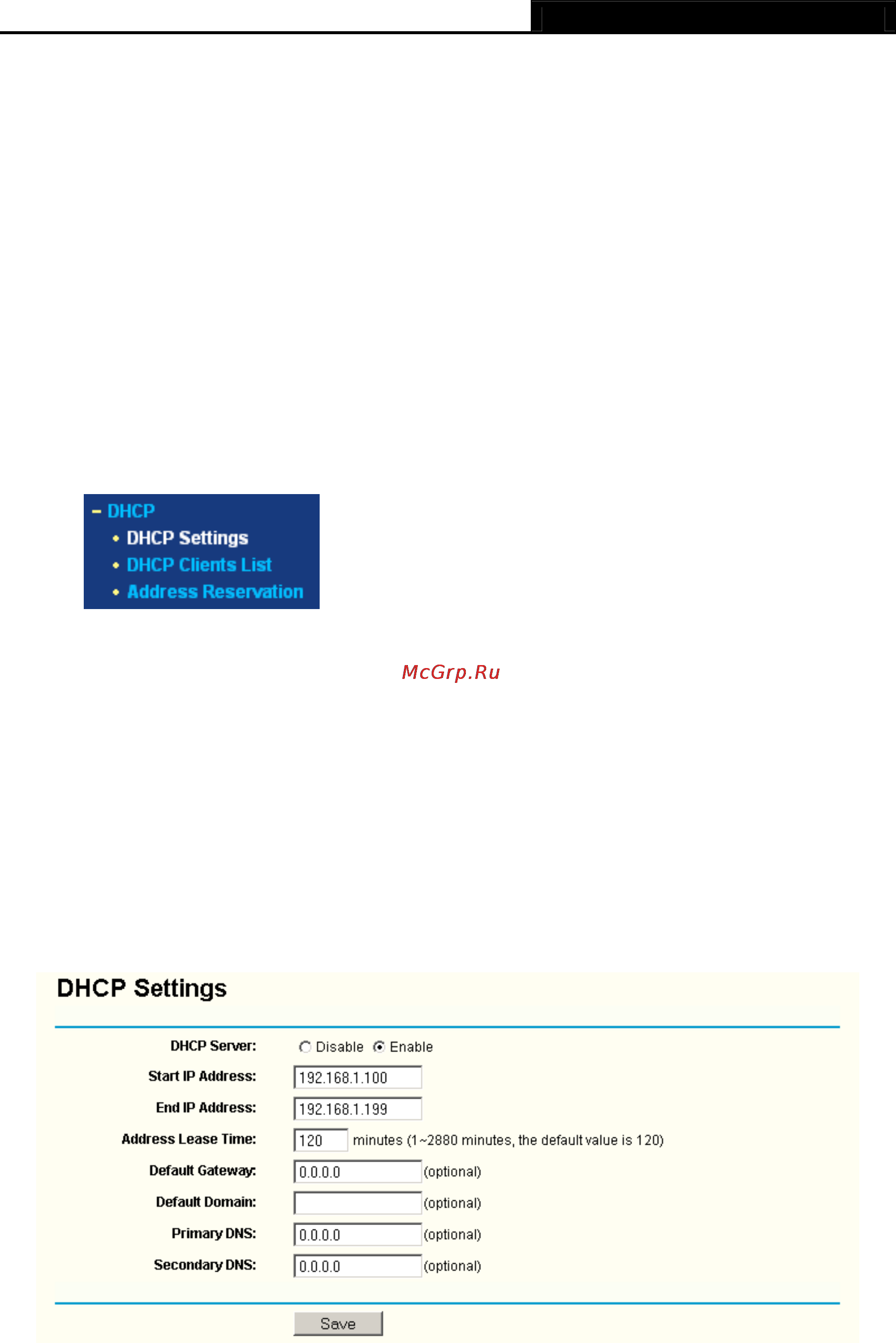 Tp-Link TL-WR340G [39/72] Dhcp settings