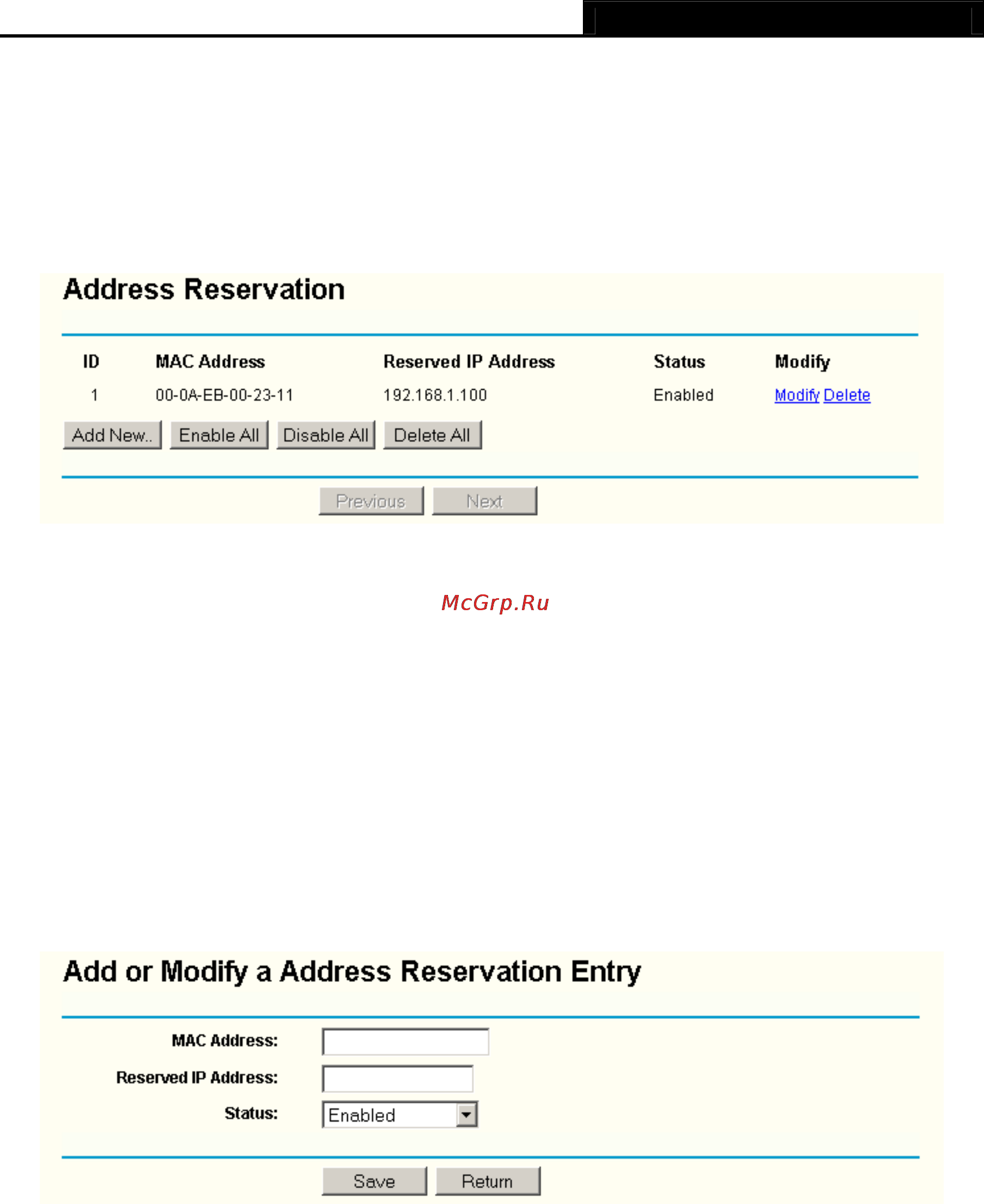 Tp-Link TL-WR340G [41/72] Address reservation