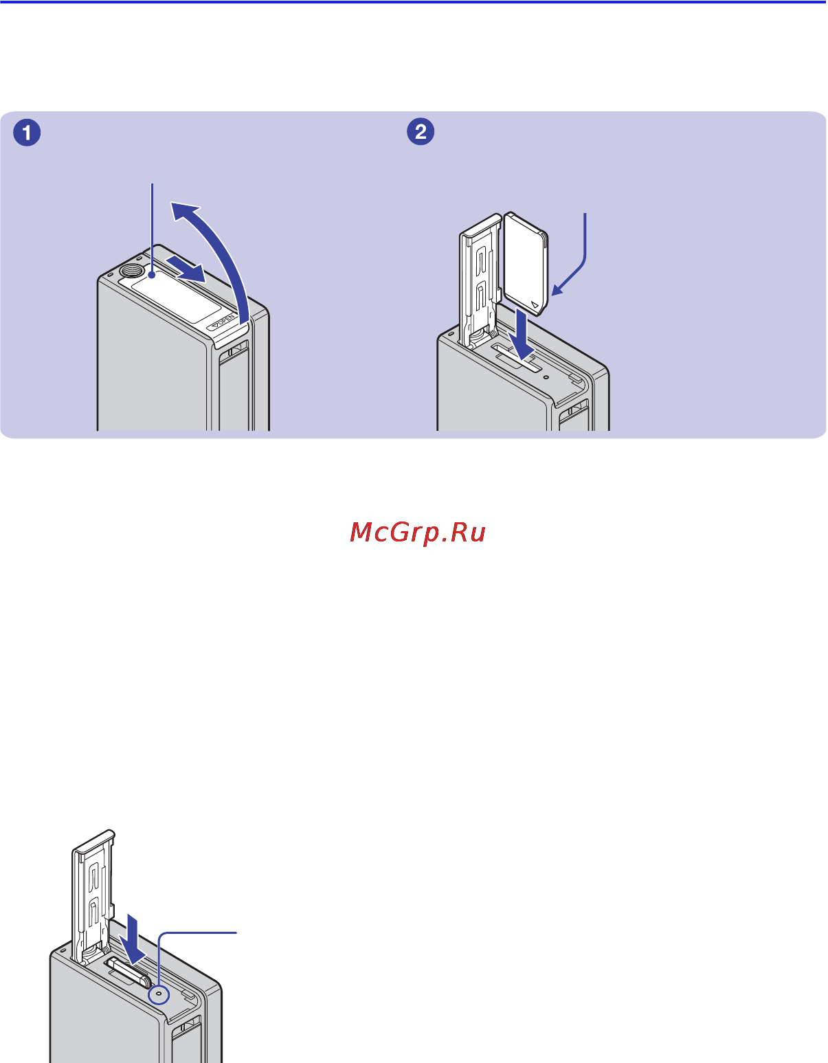 Sony NSC-GC3 [9/44] Вставка карты памяти memory stick duo не прилагается