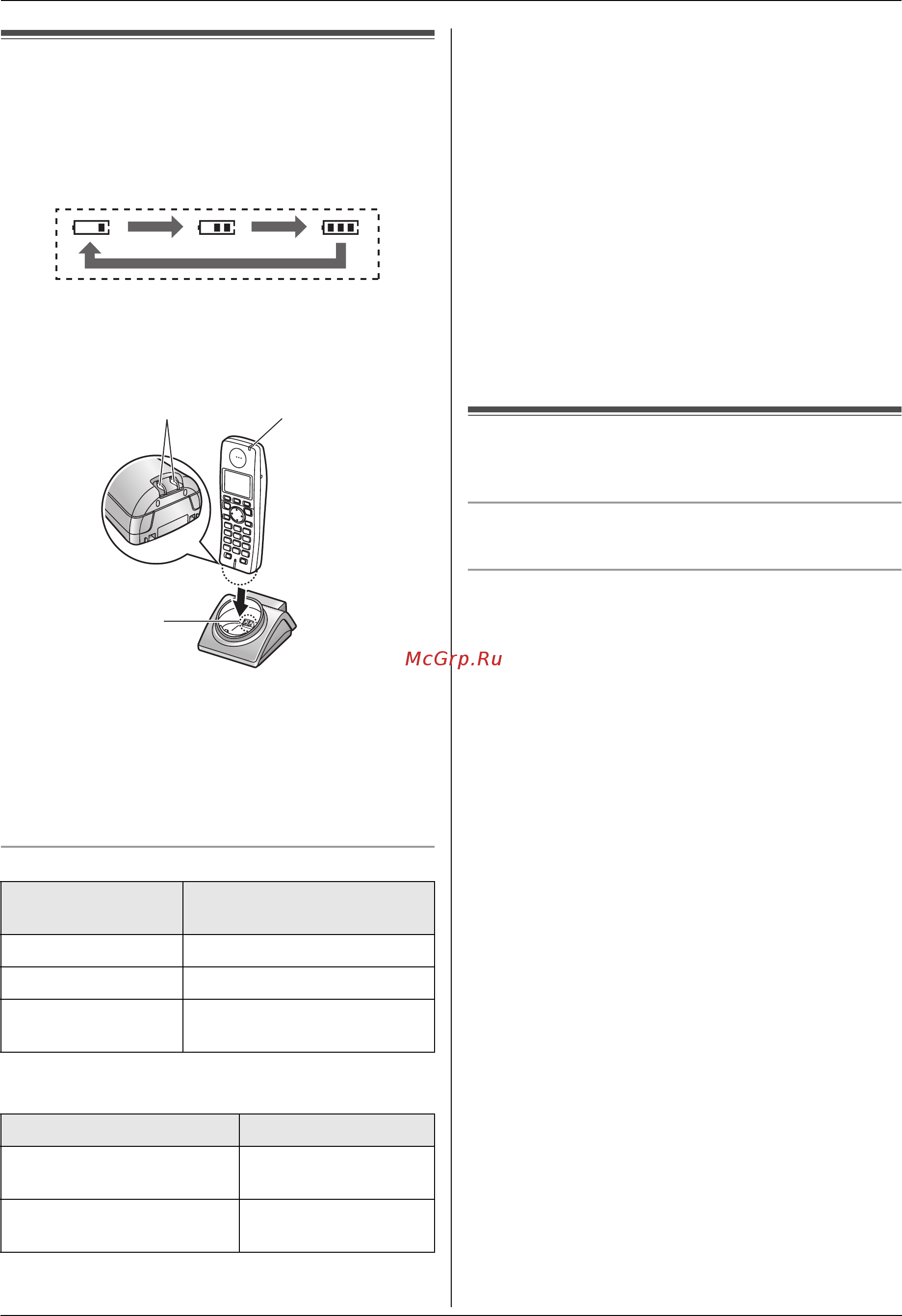 Panasonic KX-FLC413RU [23/102] Зарядка аккумуляторных батарей