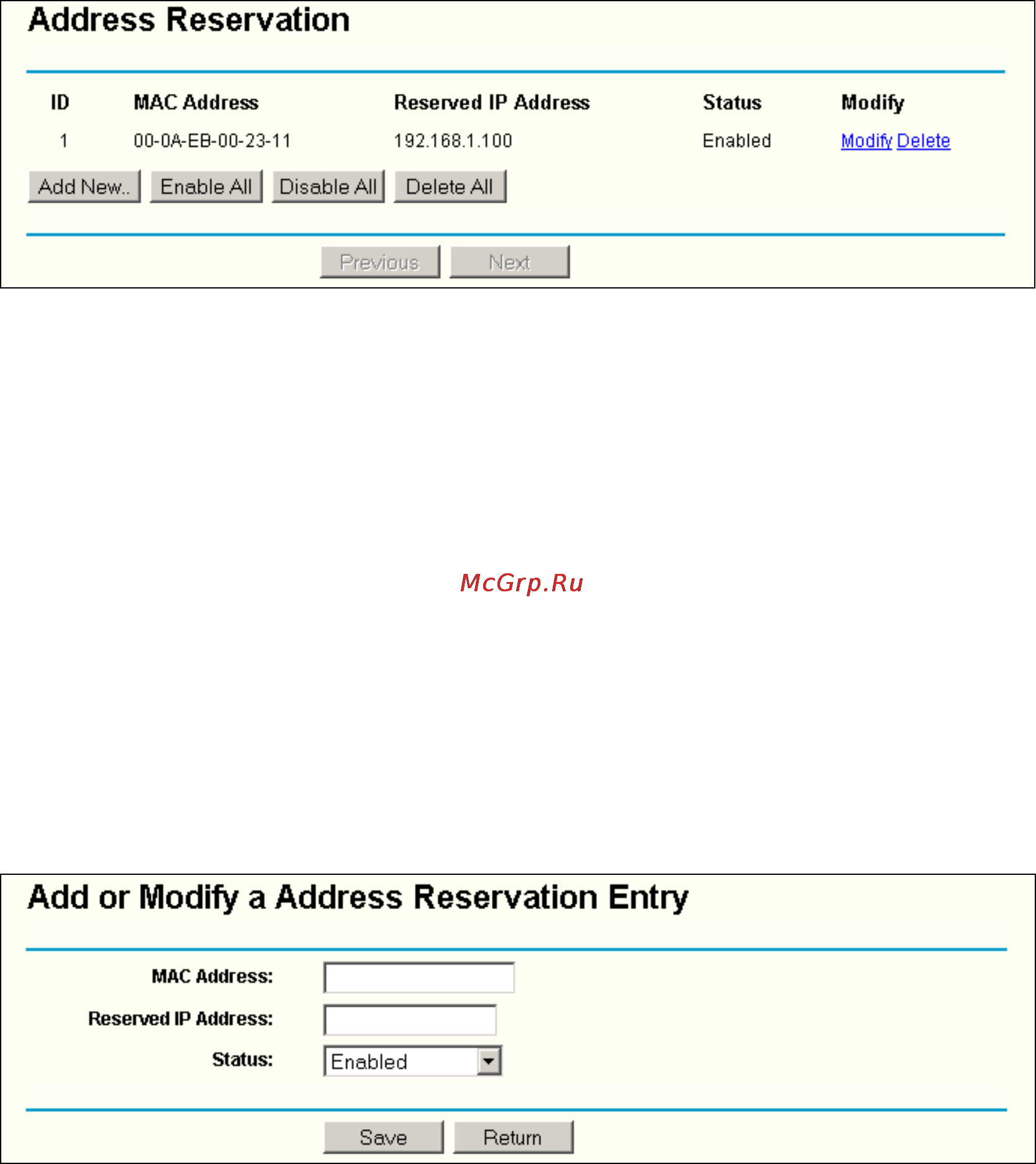 Tp-Link TL-WR541G [46/91] Address reservation