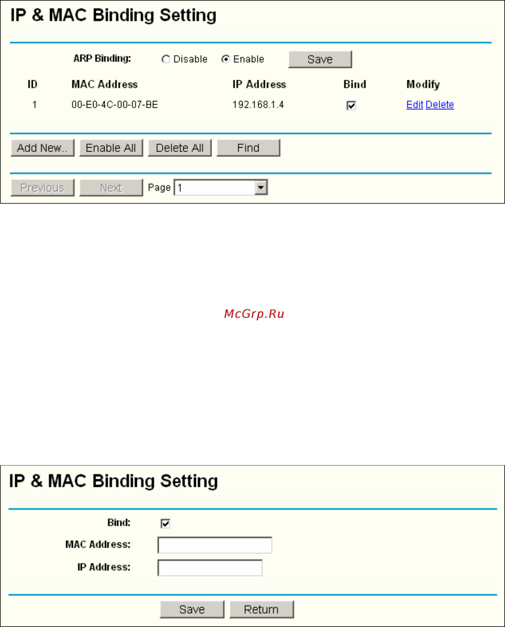 Tp-Link TL-WR541G [66/91] Binding setting