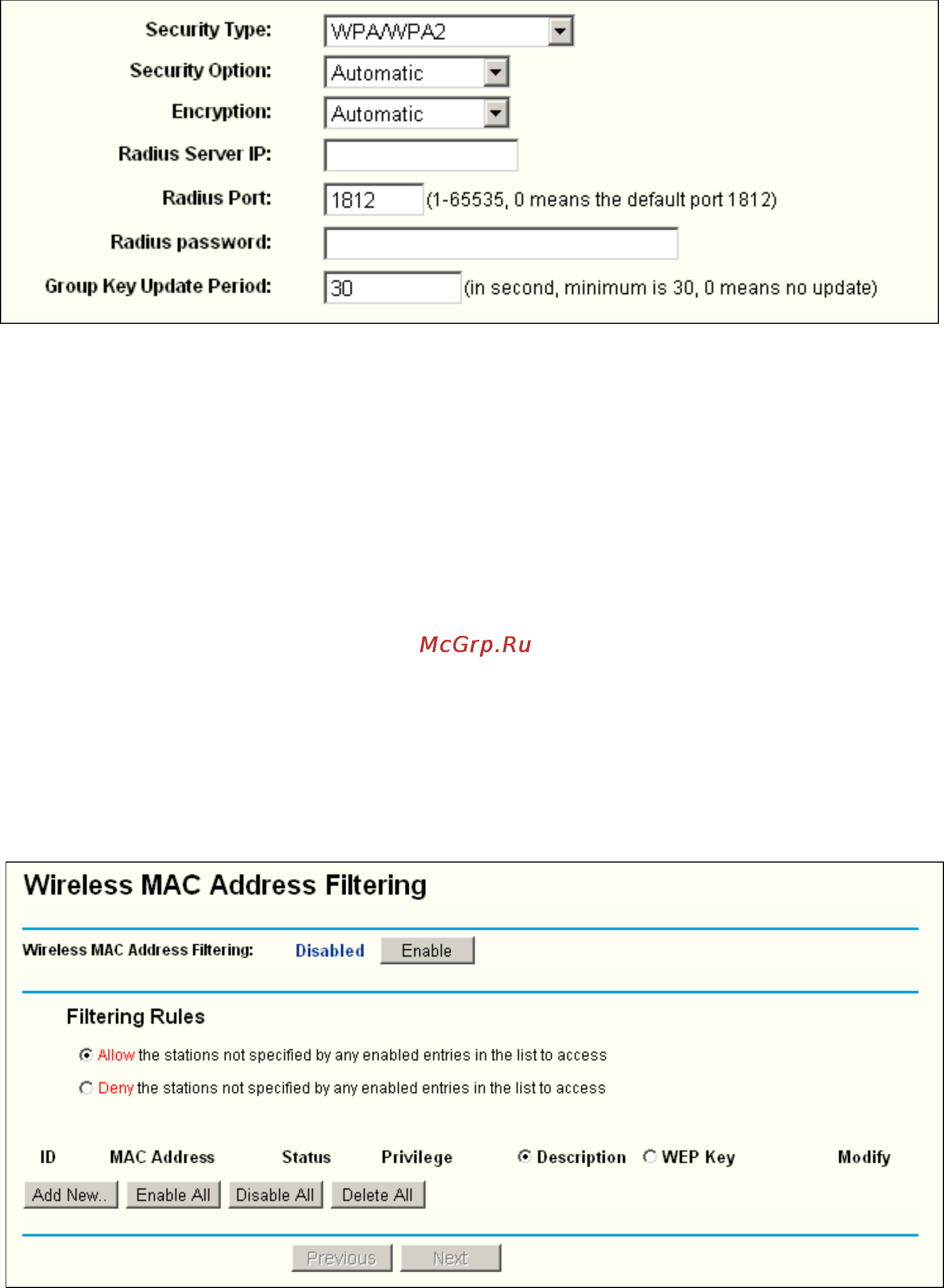 Tp-Link TL-WR54KIT [40/90] Mac filtering